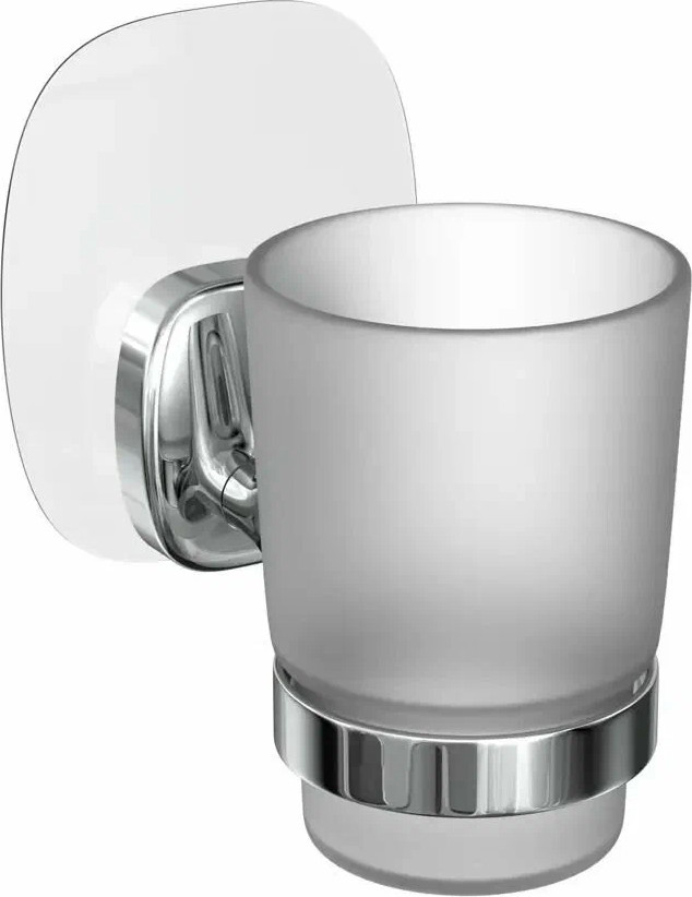 Стакан для зубной щетки LEMER Nature на силиконовом креплении LEM-N07CR (хром)