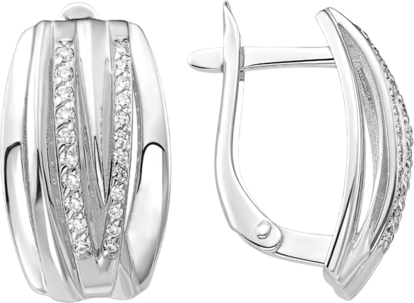 Серьги из серебра 7 КАРАТ П2217-069С (с фианитами)