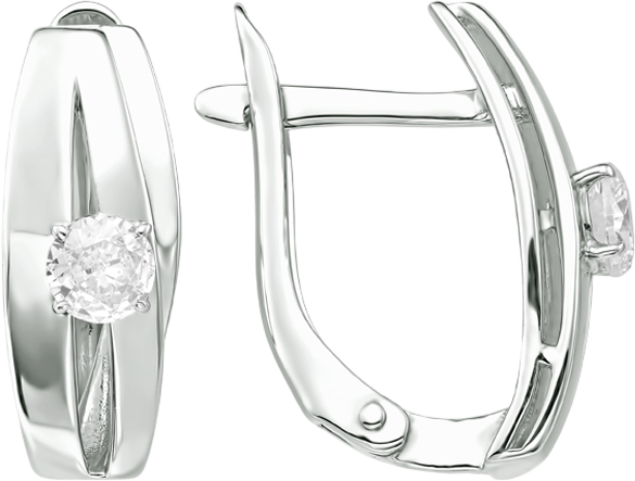 Серьги из серебра 7 КАРАТ П2217-001С (с фианитами)