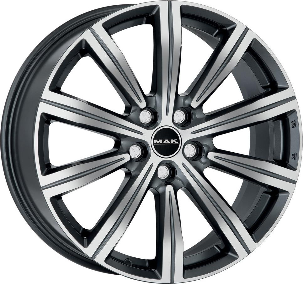 Литой диск MAK Birmingham 19x8" 5x112мм DIA 66.45мм ET 28мм Gun Met-Mirror Face