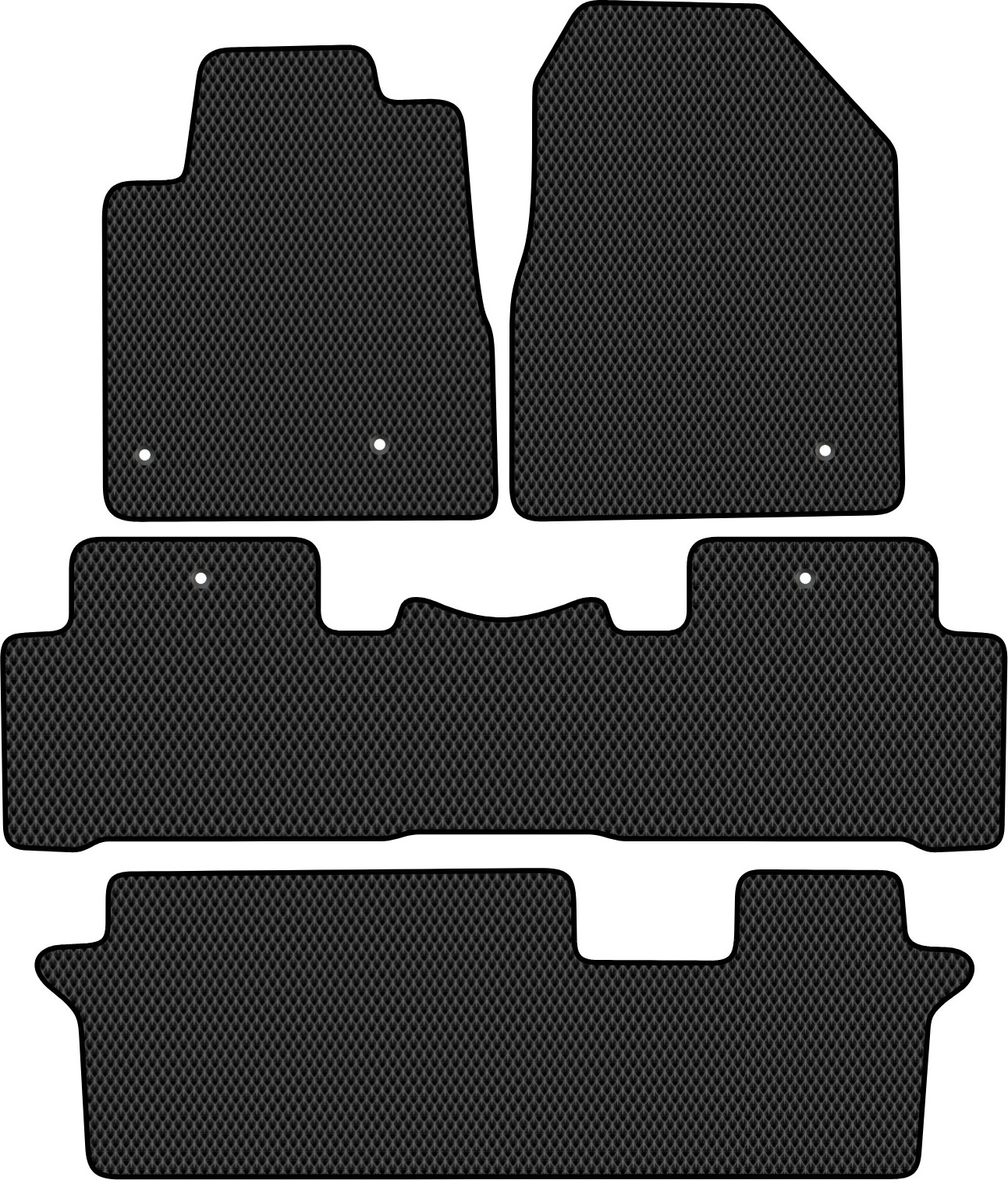 Комплект ковриков для авто Alicosta 2271_2 для Honda Pilot SUV/YF4 +3 ряд 2008-2015 (EVA ромб, черный)