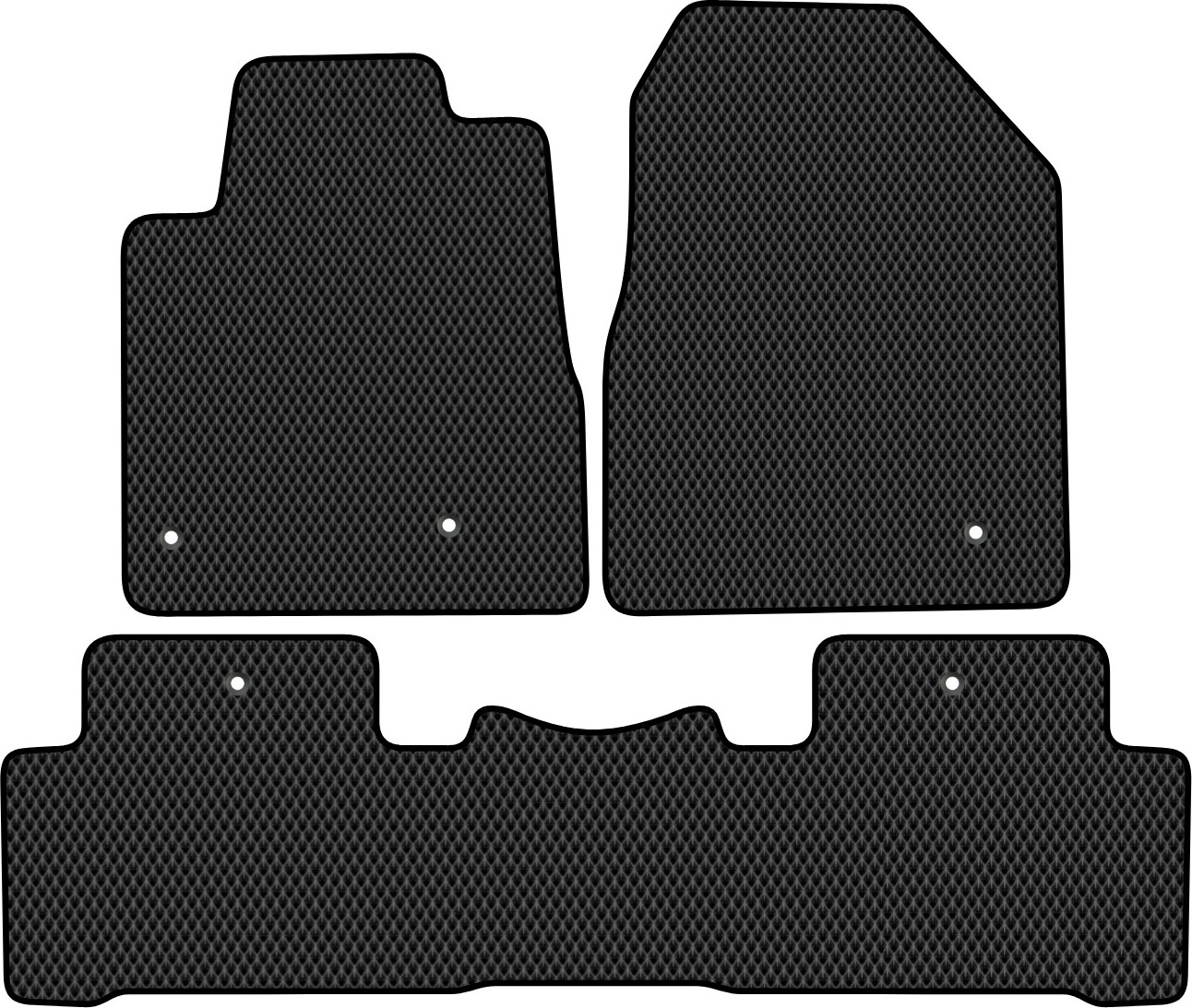 Комплект ковриков для авто Alicosta 0450_2 для Honda Pilot SUV/YF4 2008-2015 (EVA ромб, черный)