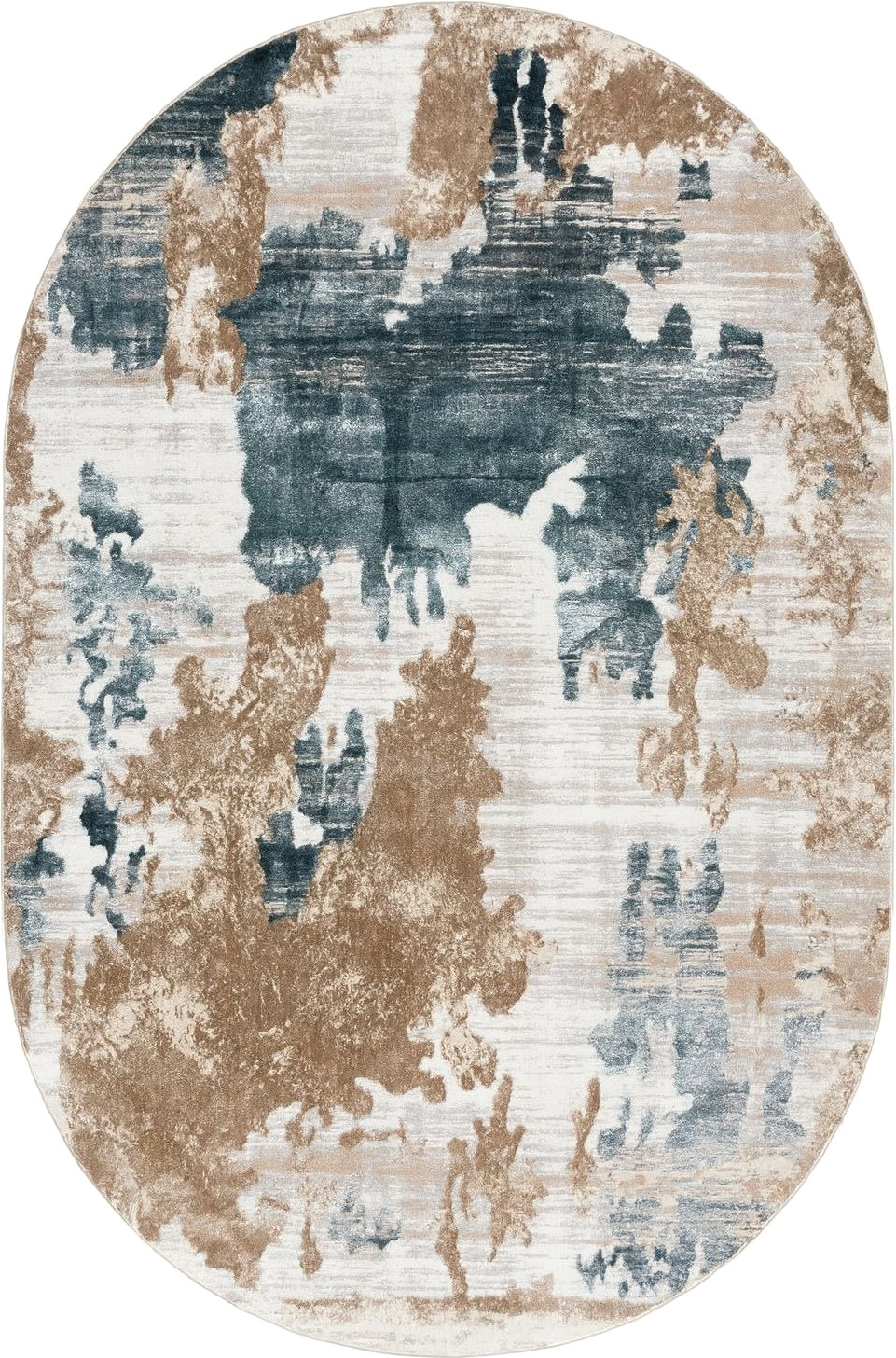 Коврик Radjab Carpet Бьянка Овал D009A (1.2x1.8, Cream Shirink/Vizon FDY)