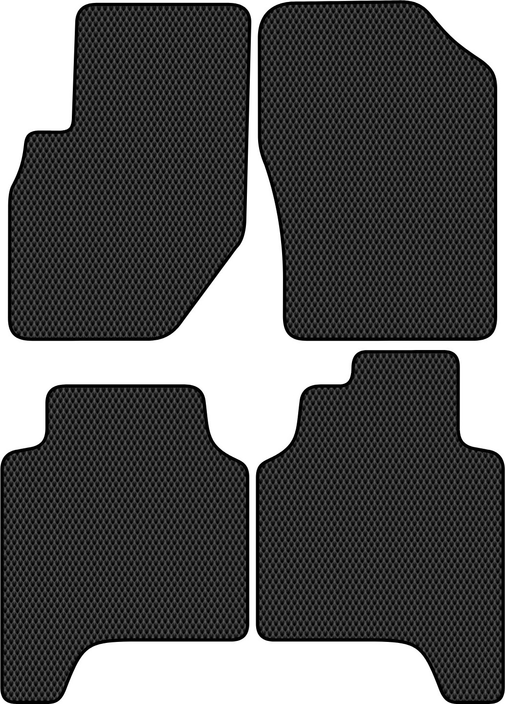 Комплект ковриков для авто Alicosta 0510_2 для Hyundai Tarracan SUV/HP 2001-2007 (EVA ромб, черный)