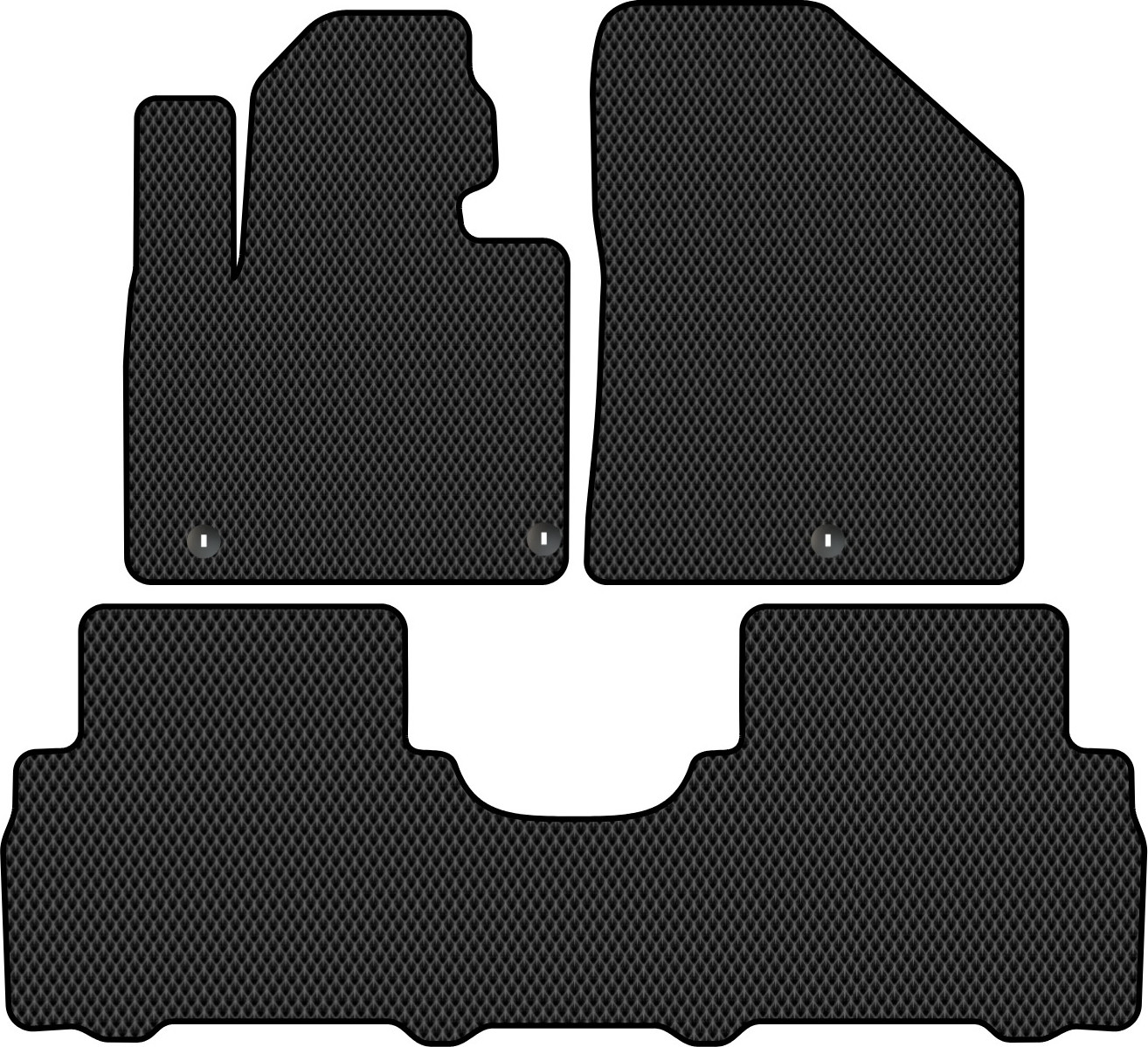 Комплект ковриков для авто Alicosta 2333_2 для Kia Sorento Prime III SUV 7 мест/UM 2014-2020 (EVA ромб, черный)
