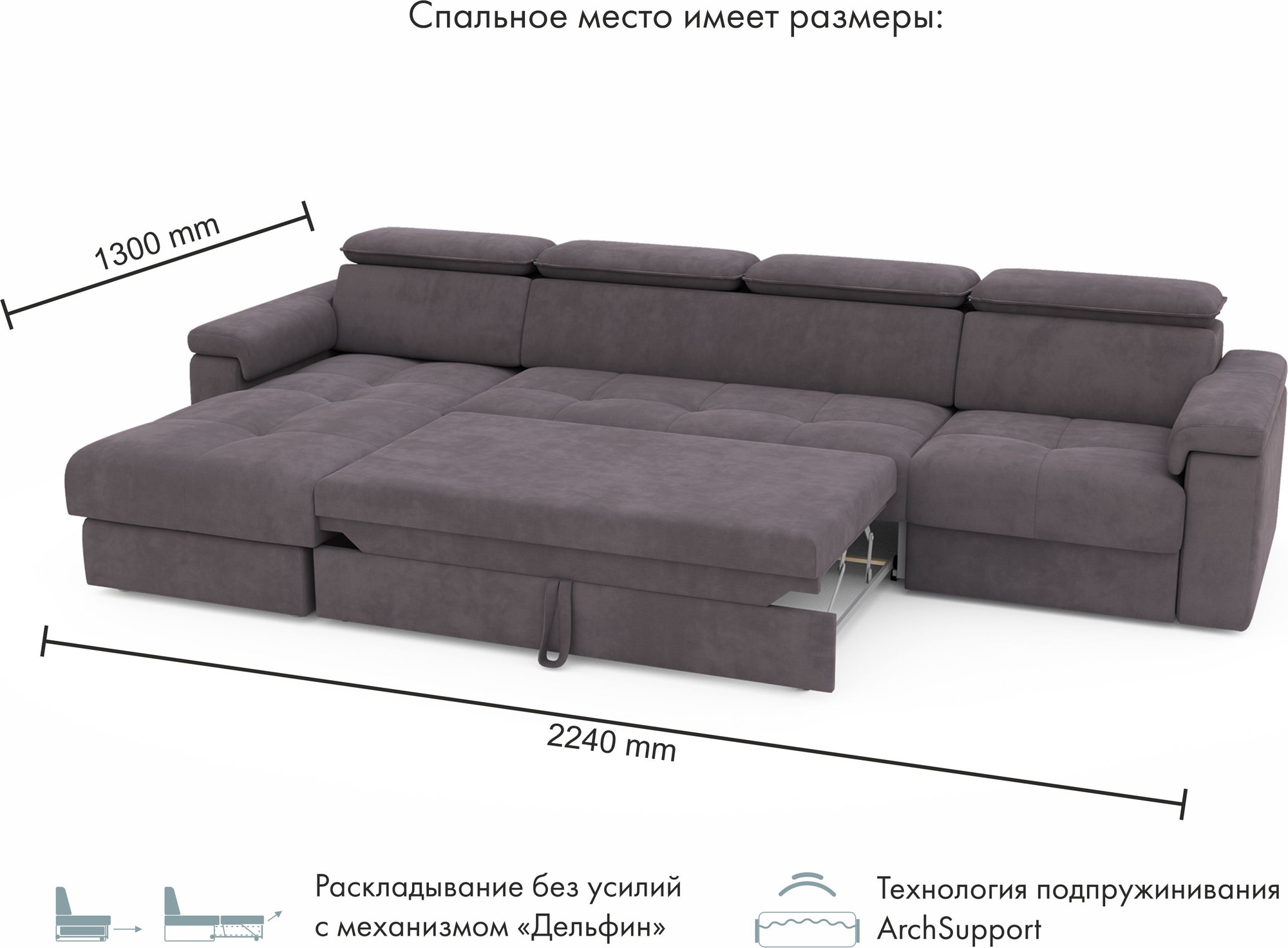 Диван угловой ELVA Вито А4Л-К6С-Д2С-К1С-А4П левый (Lounge 35) — фото 4