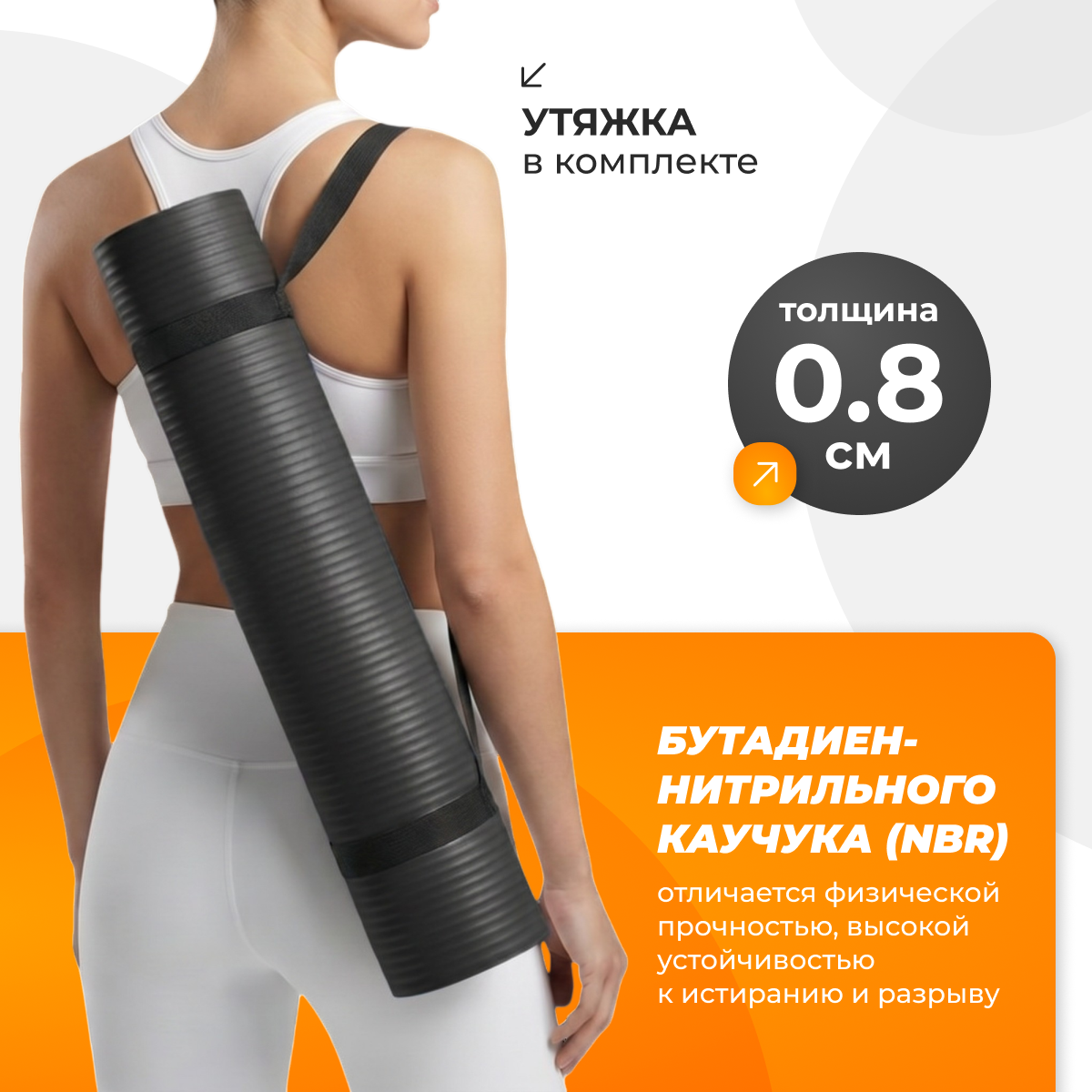 Коврик для йоги и фитнеса Sundays Fitness IR97505 (черный) — фото 3