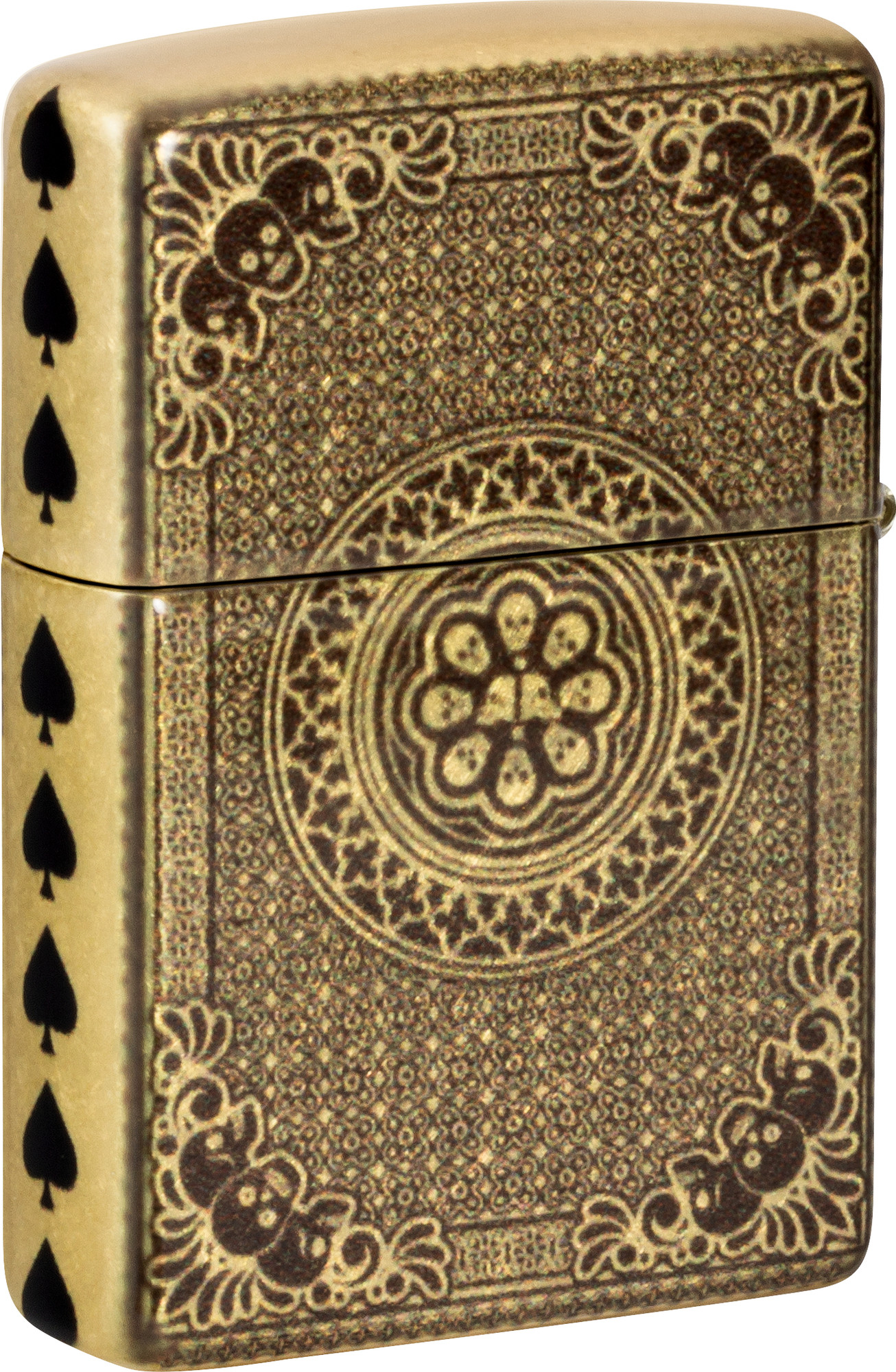 Зажигалка Zippo Ace of Skulls Design / 46388 (золотистый) — фото 6