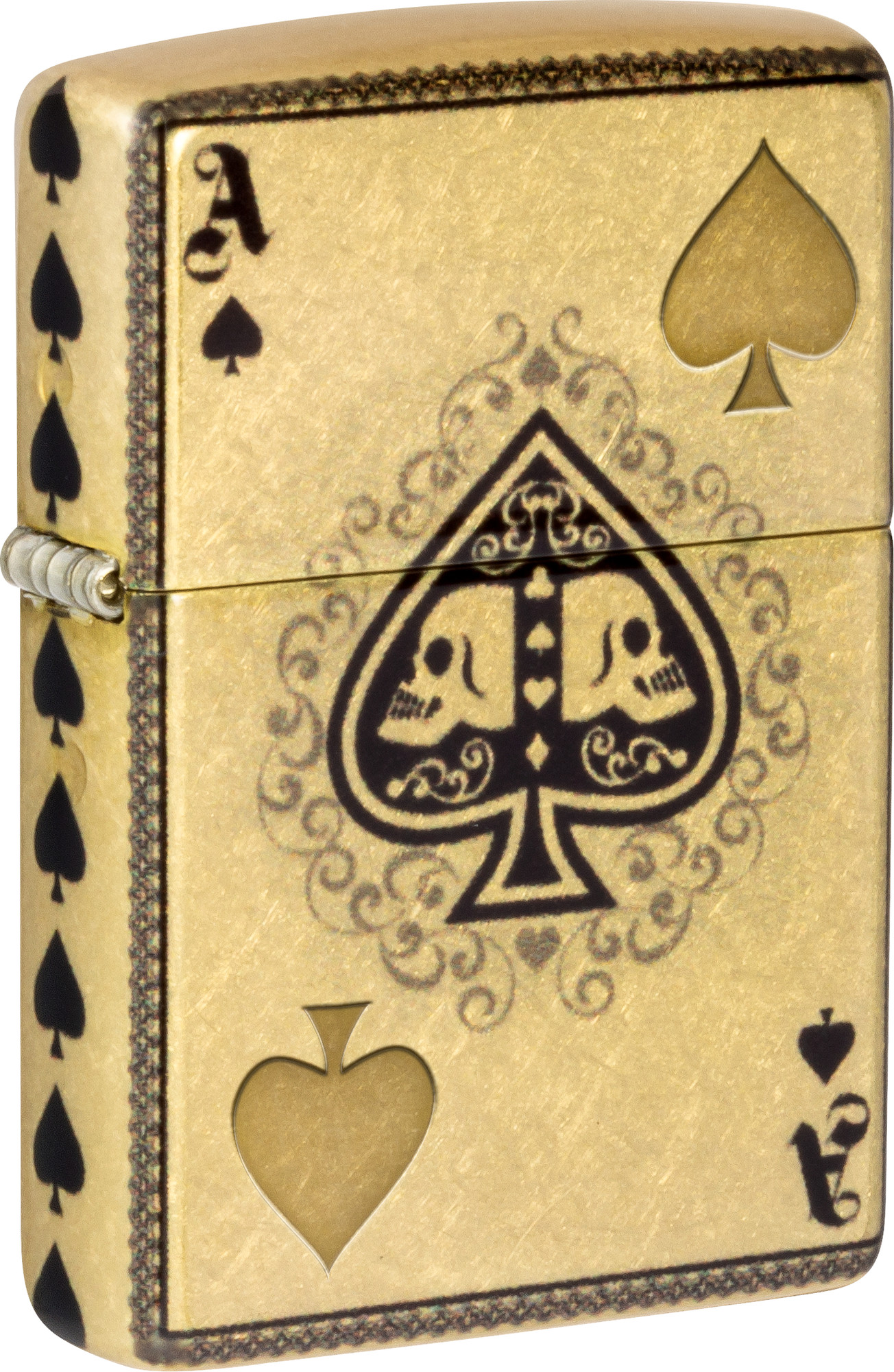Зажигалка Zippo Ace of Skulls Design / 46388 (золотистый)