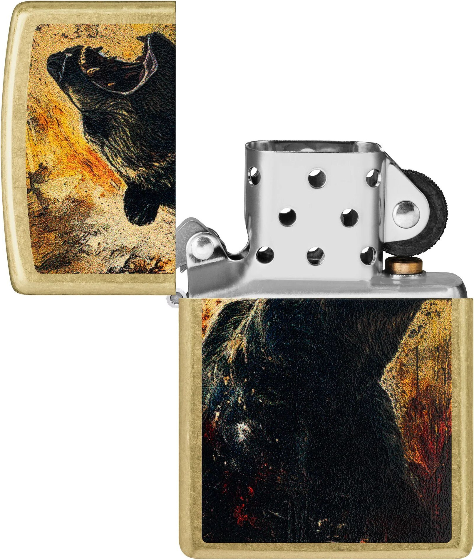 Зажигалка Zippo Grizzly Roar Design / 46695 (золотистый) — фото 2