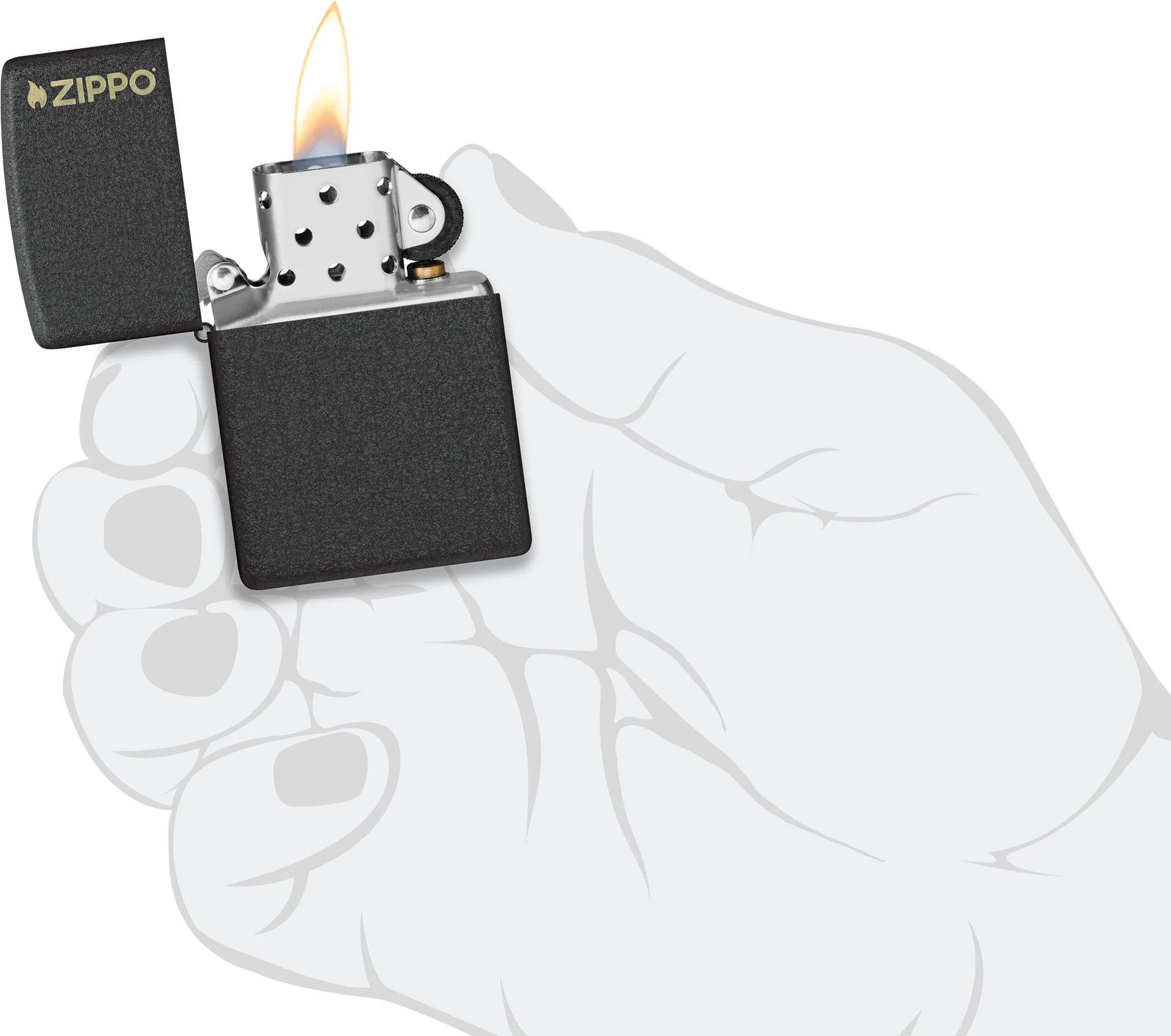 Зажигалка Zippo Logo / 236ZL (черный) — фото 6