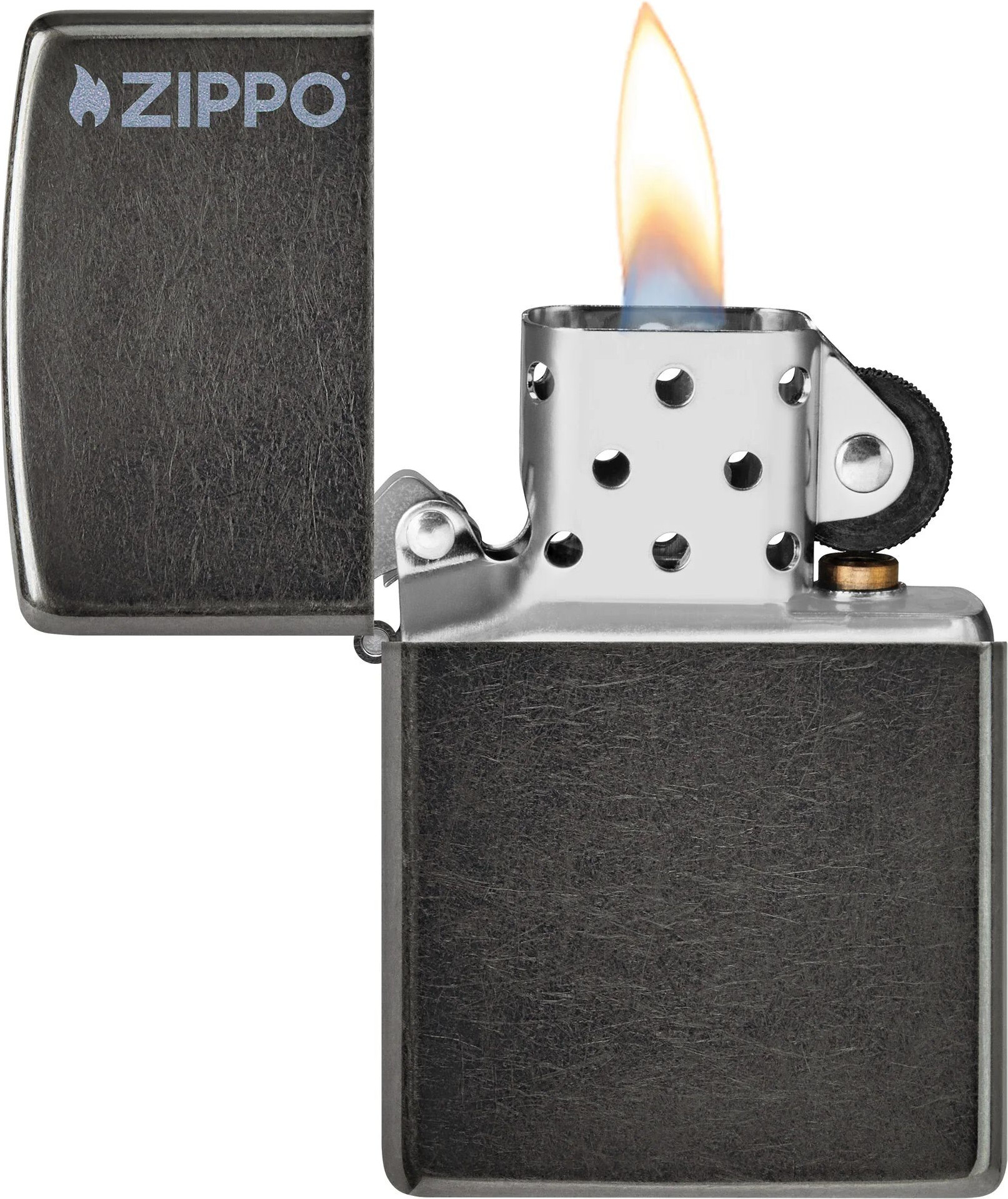 Зажигалка Zippo Logo / 28378ZL (серый) — фото 4