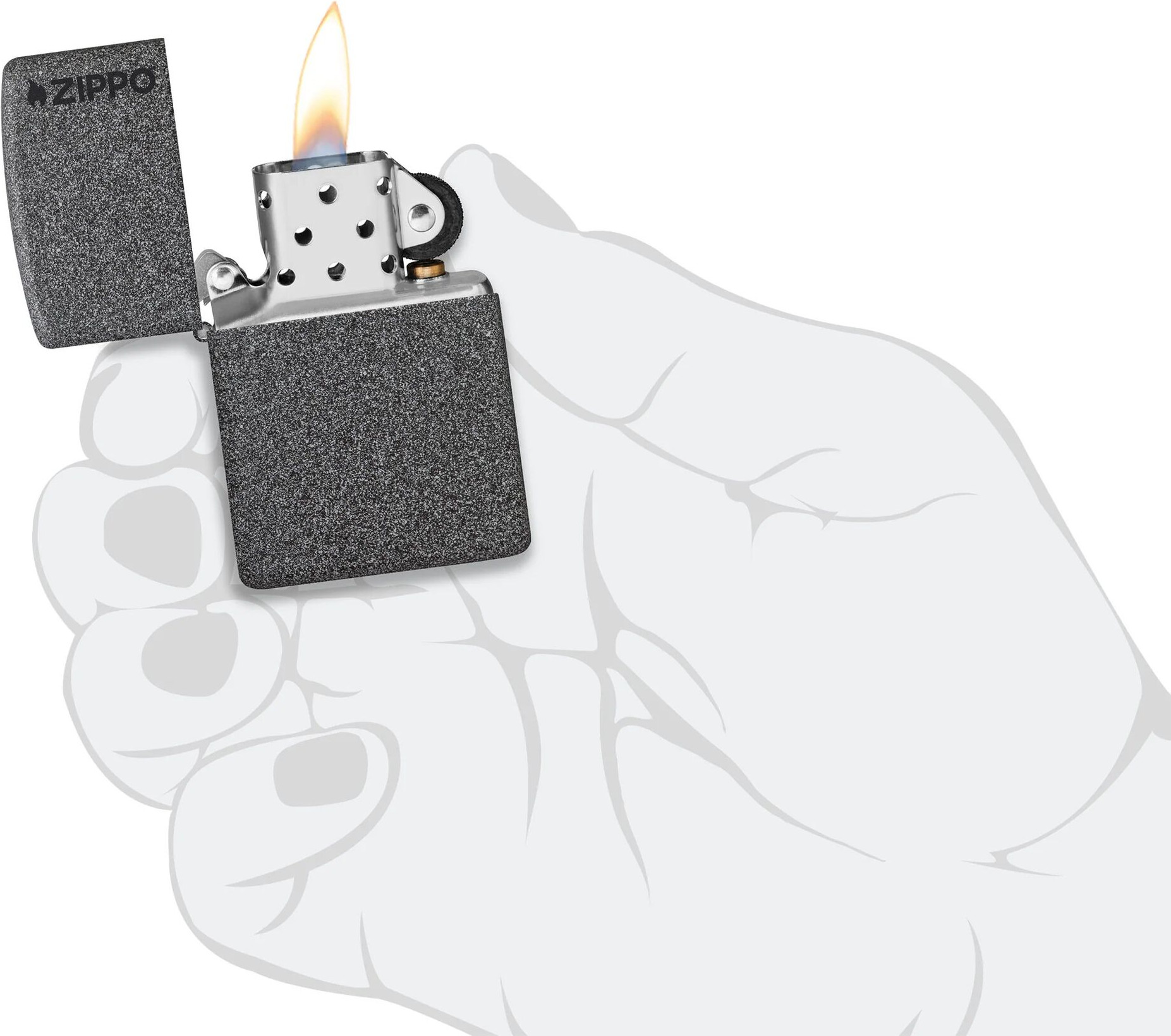 Зажигалка Zippo Logo / 211ZL (серый) — фото 6