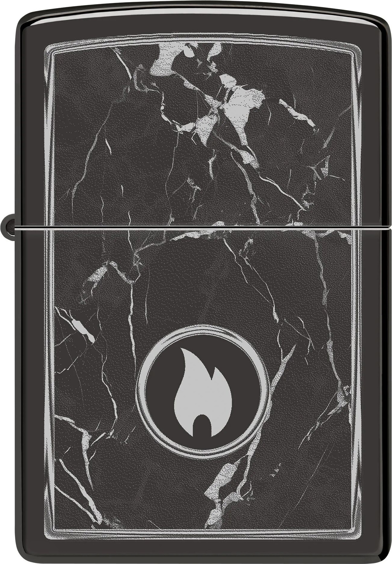 Зажигалка Zippo Marble Flame / 46571 (черный) — фото 4