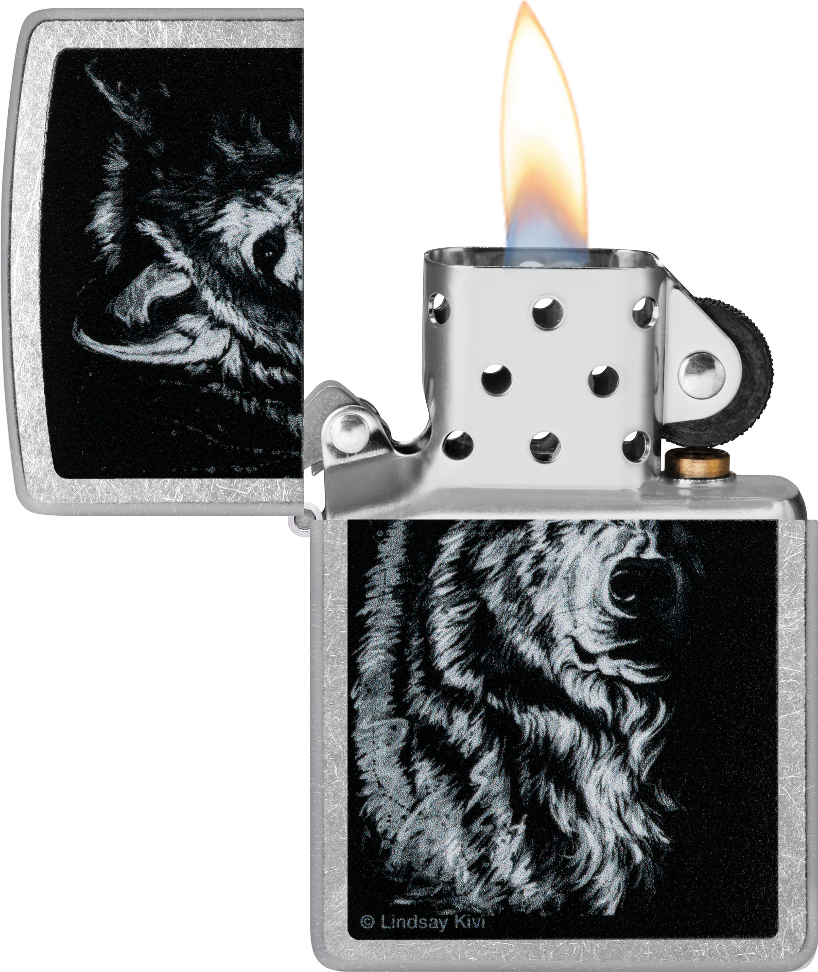 Зажигалка Zippo Shadow Wolf / 46149 (серебристый) — фото 4