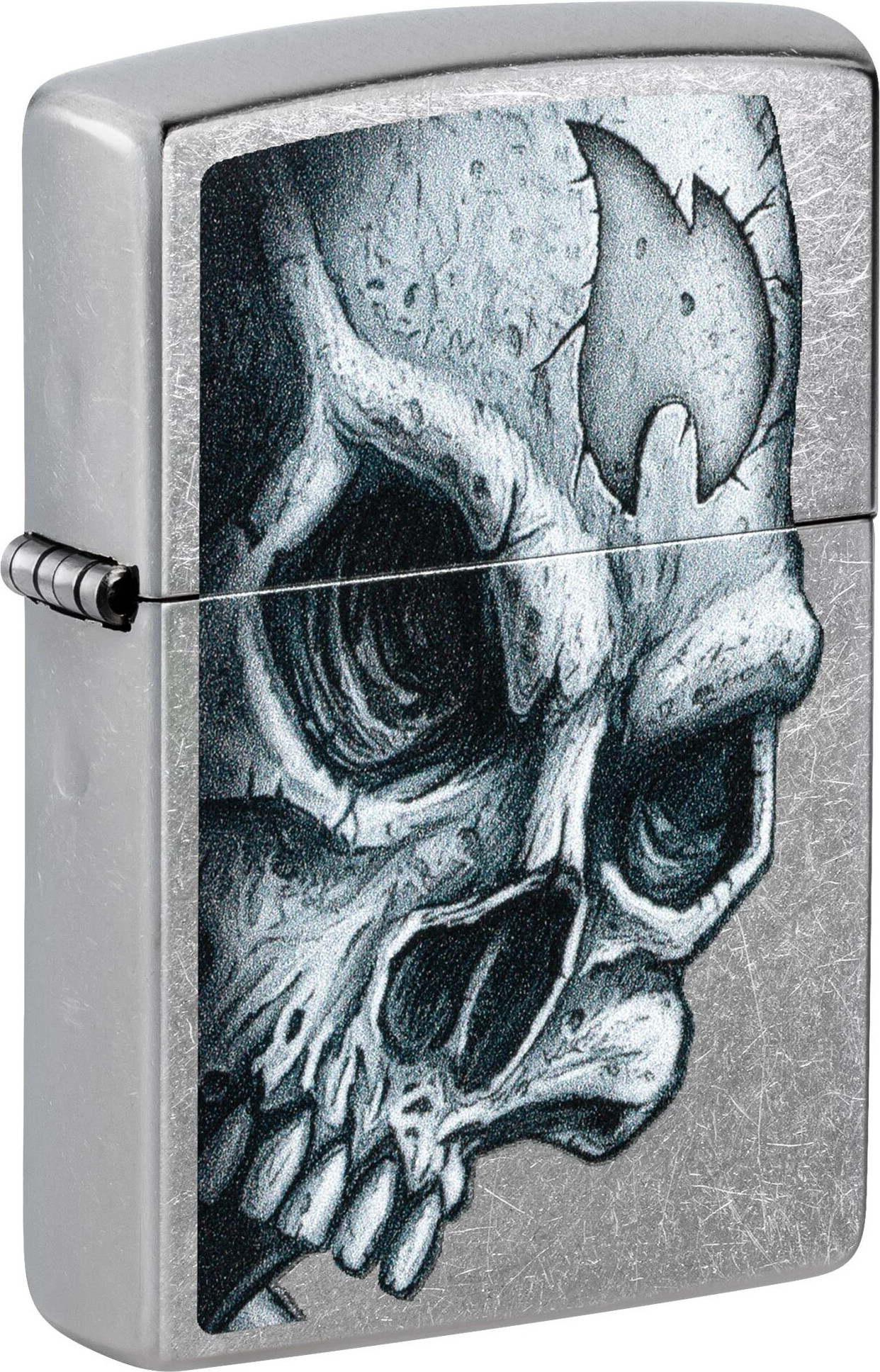 Зажигалка Zippo Skull and Flame / 46587 (серебристый)