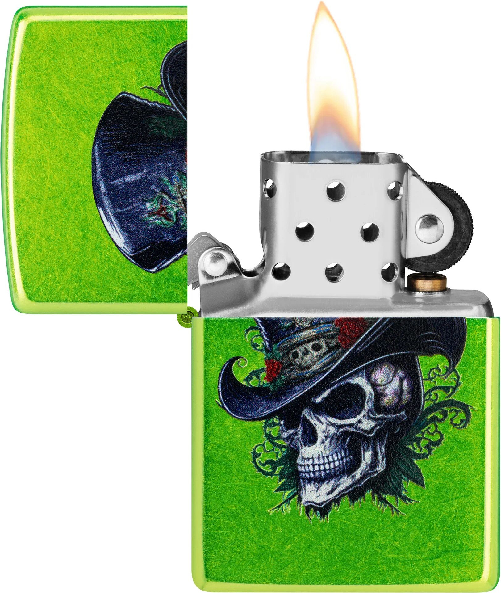 Зажигалка Zippo Steampunk Skeleton / 46709 (зеленый) — фото 3