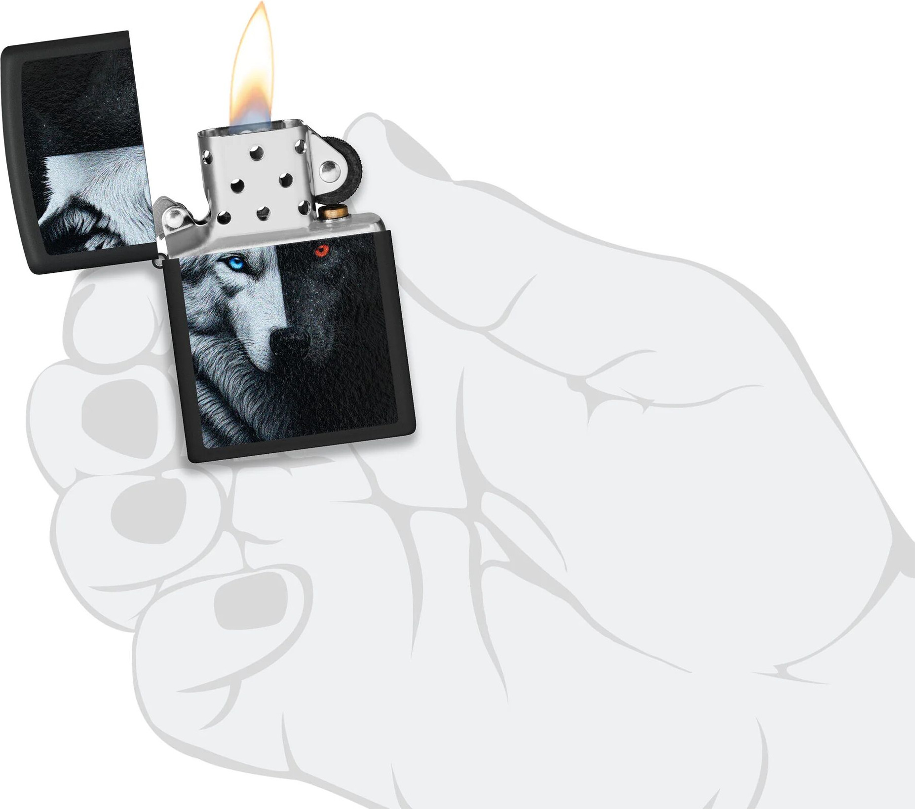 Зажигалка Zippo Two Wolves / 46694 (черный) — фото 6