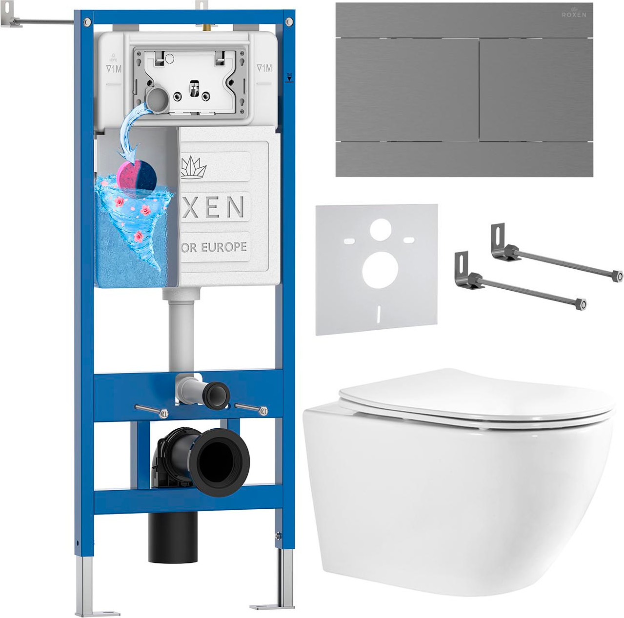 Инсталляция с унитазом подвесным Roxen StounFix Dual Fresh 868461