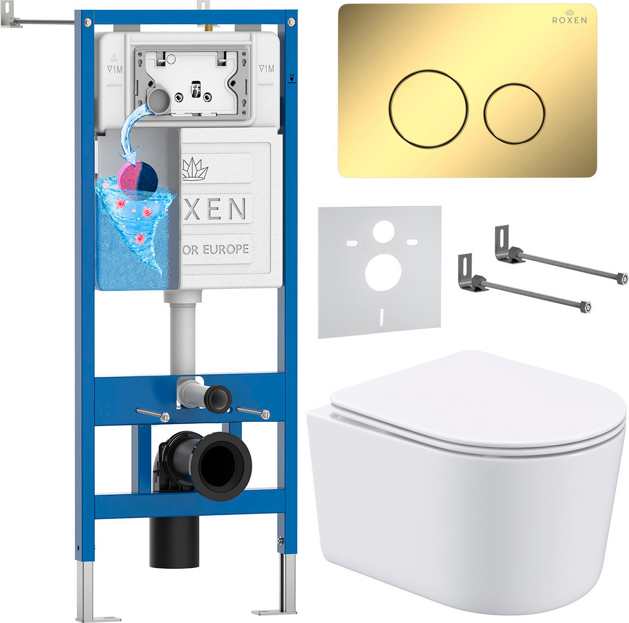 Инсталляция с унитазом подвесным Roxen StounFix Dual Fresh 868468