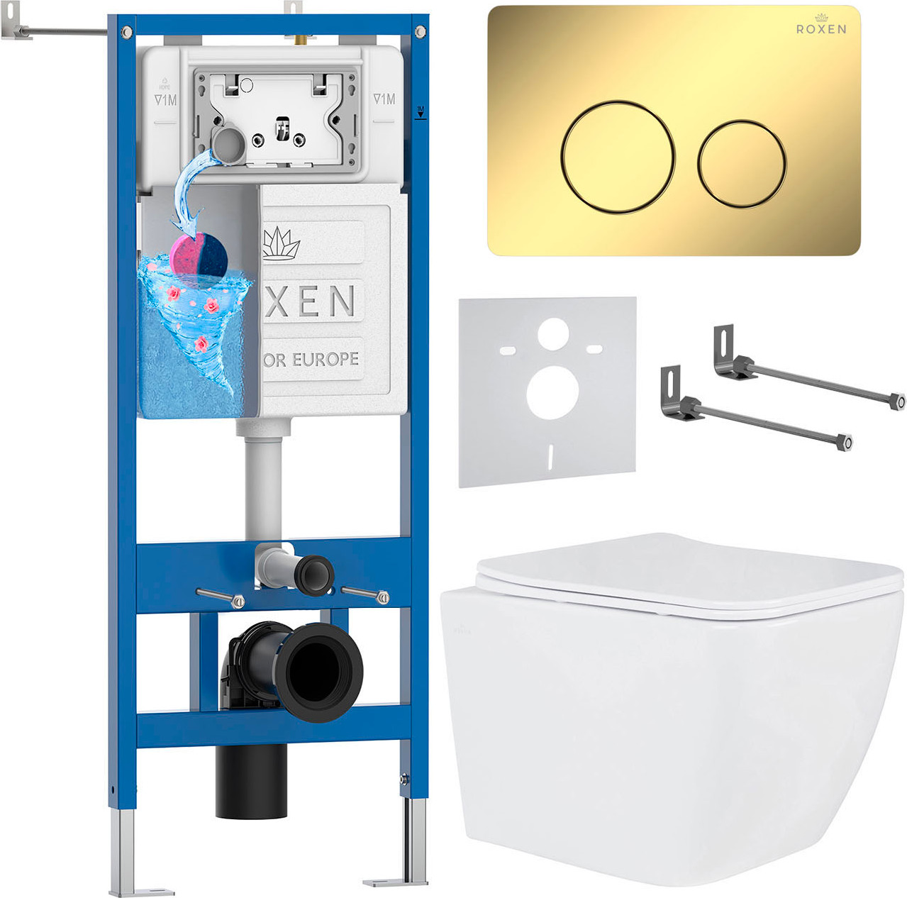 Инсталляция с унитазом подвесным Roxen StounFix Dual Fresh 868469