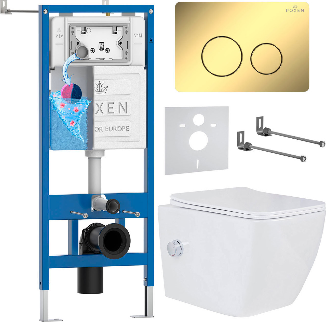 Инсталляция с унитазом подвесным Roxen StounFix Dual Fresh 868472