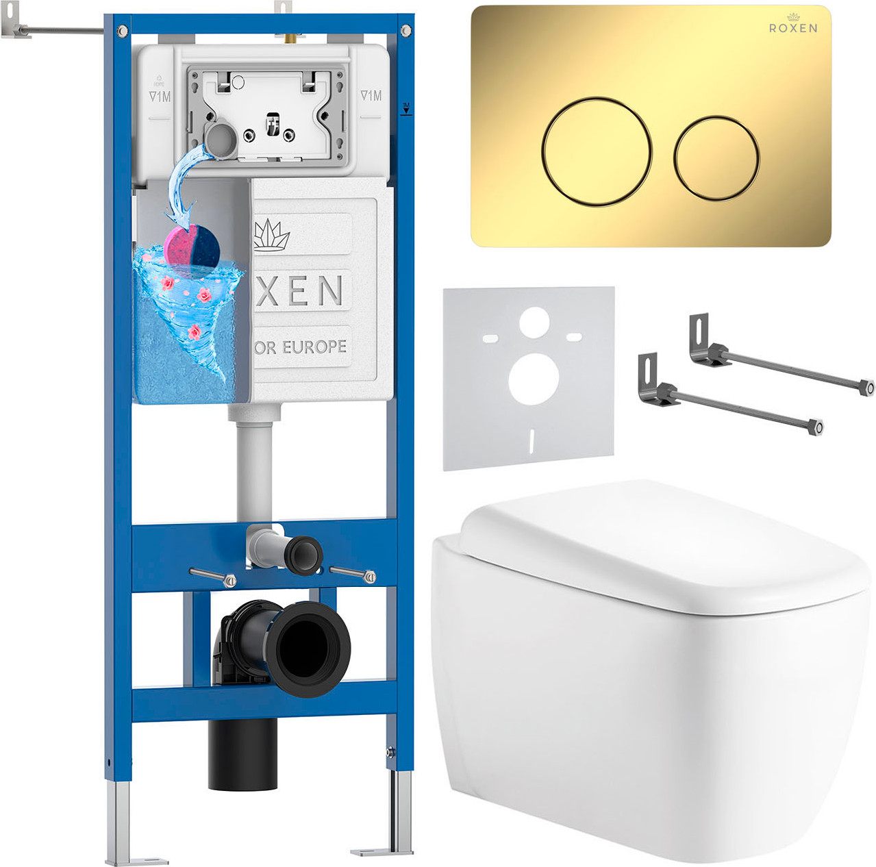 Инсталляция с унитазом подвесным Roxen StounFix Dual Fresh 868486