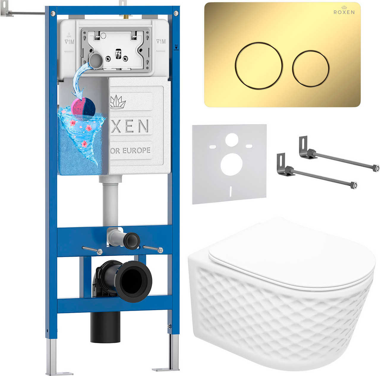Инсталляция с унитазом подвесным Roxen StounFix Dual Fresh 868488
