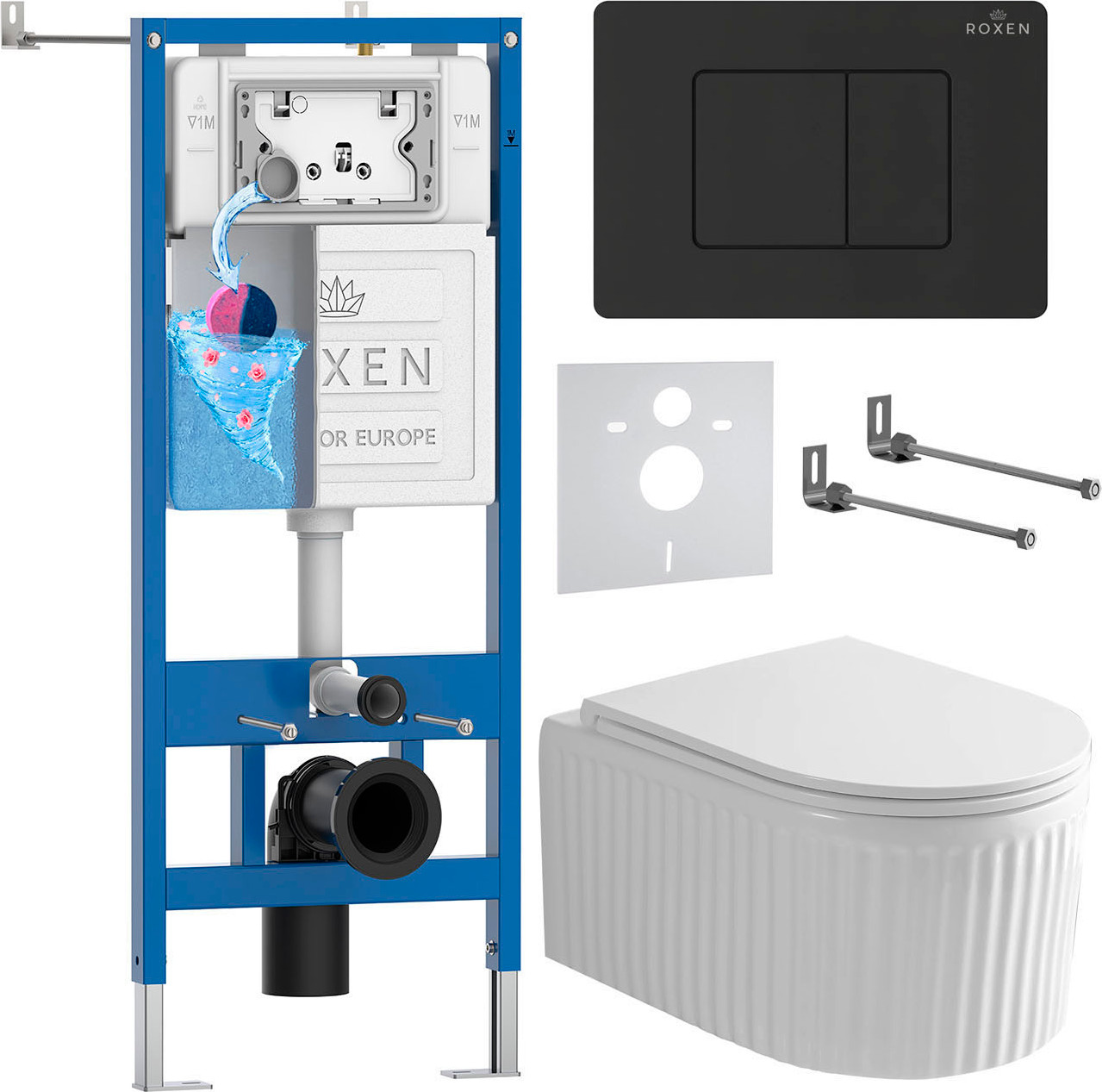 Инсталляция с унитазом подвесным Roxen StounFix Dual Fresh 868520
