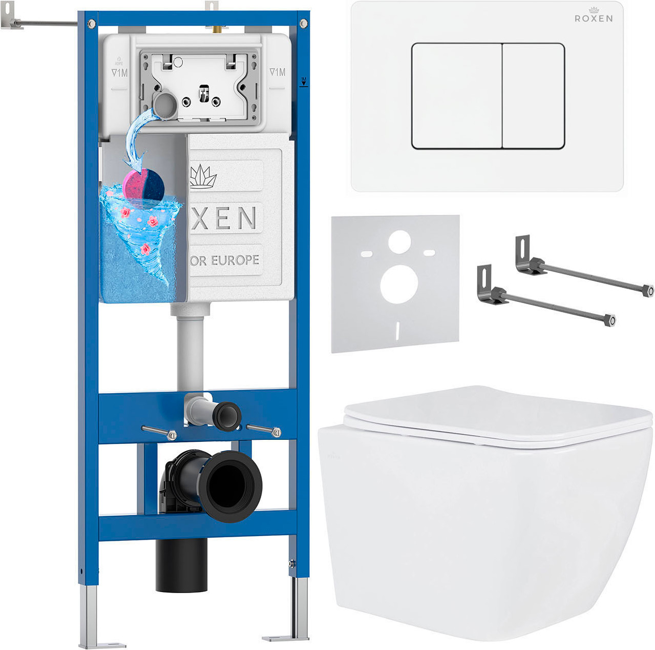Инсталляция с унитазом подвесным Roxen StounFix Dual Fresh 868530