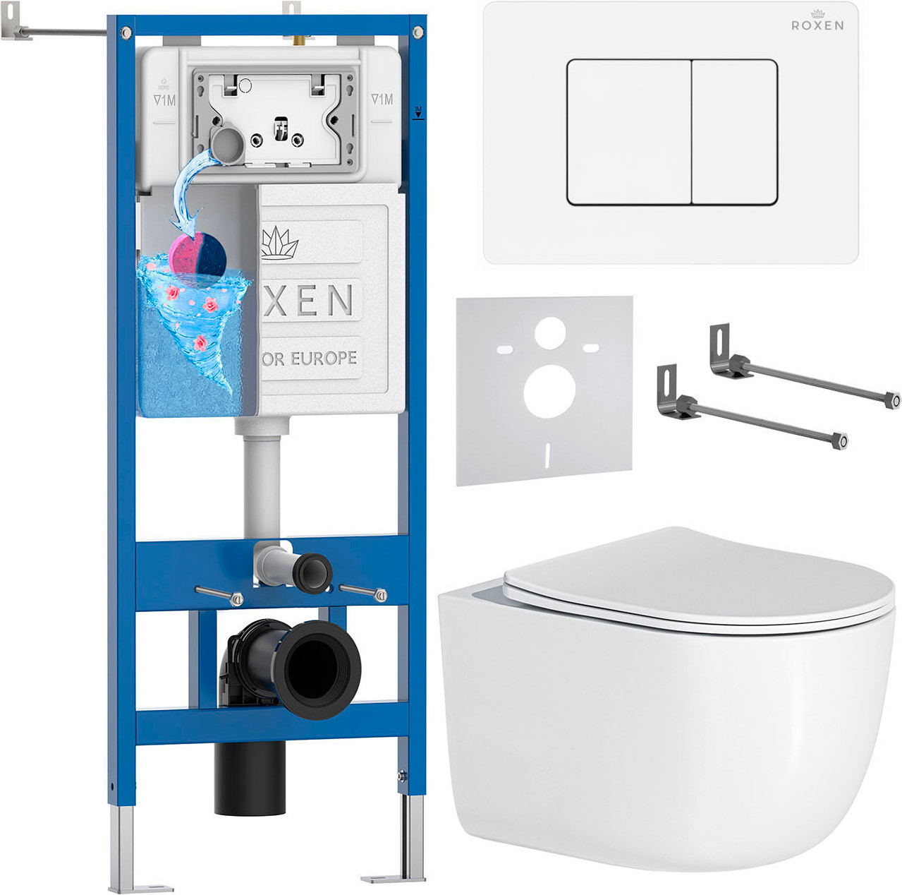 Инсталляция с унитазом подвесным Roxen StounFix Dual Fresh 868536