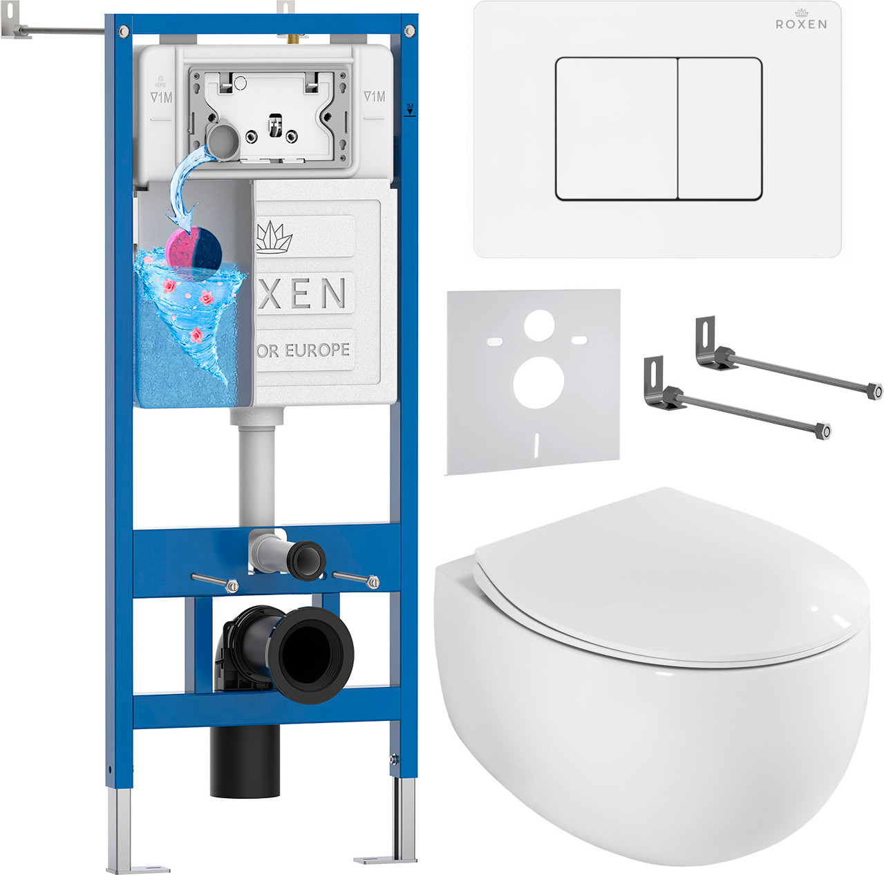 Инсталляция с унитазом подвесным Roxen StounFix Dual Fresh 868537