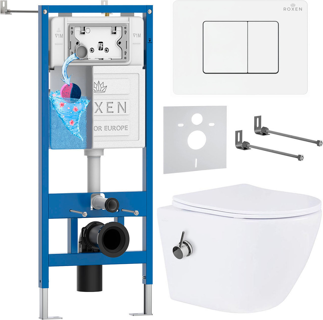 Инсталляция с унитазом подвесным Roxen StounFix Dual Fresh 868561