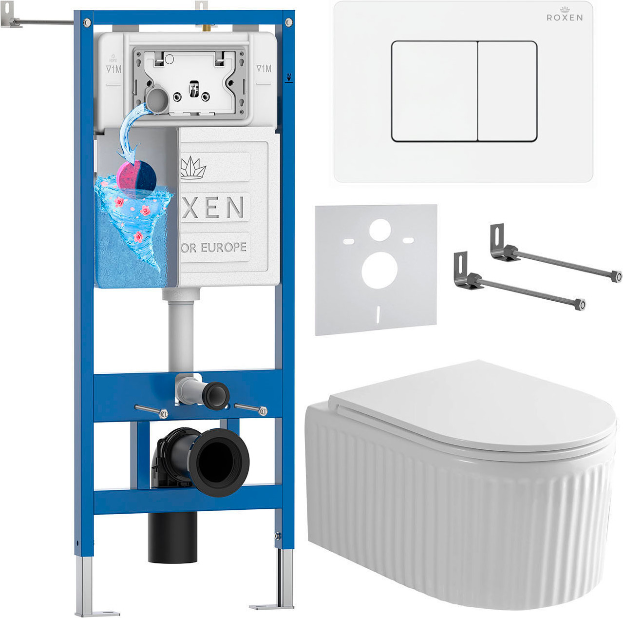 Инсталляция с унитазом подвесным Roxen StounFix Dual Fresh 868563