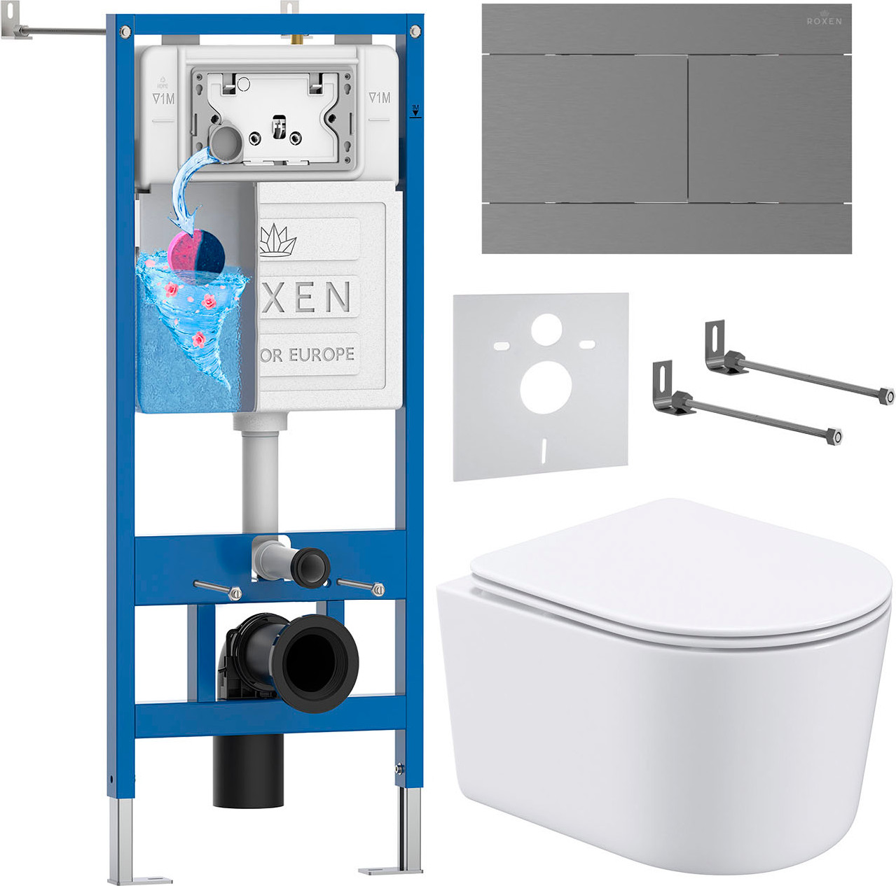 Инсталляция с унитазом подвесным Roxen StounFix Dual Fresh 868597
