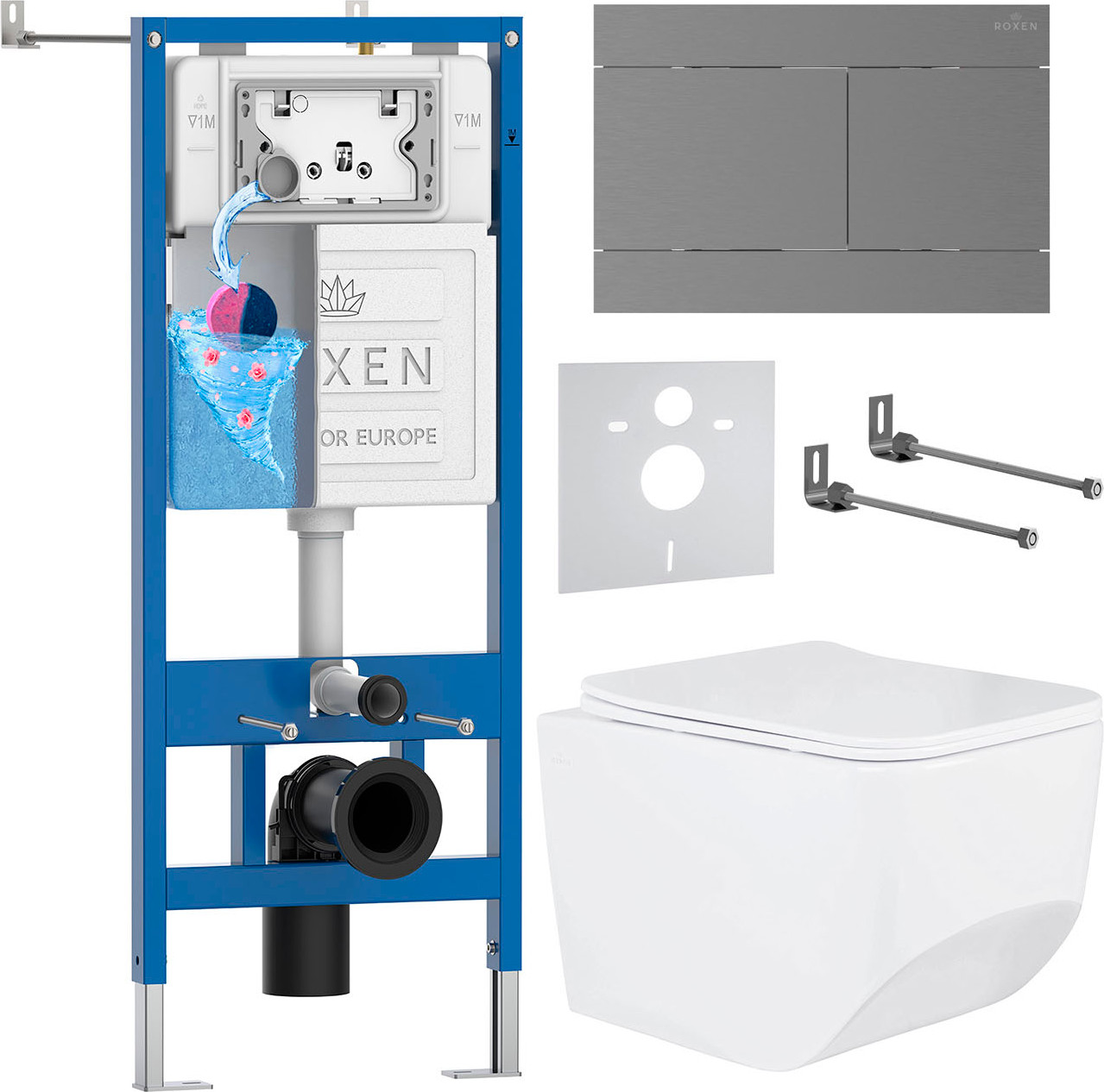 Инсталляция с унитазом подвесным Roxen StounFix Dual Fresh 868602