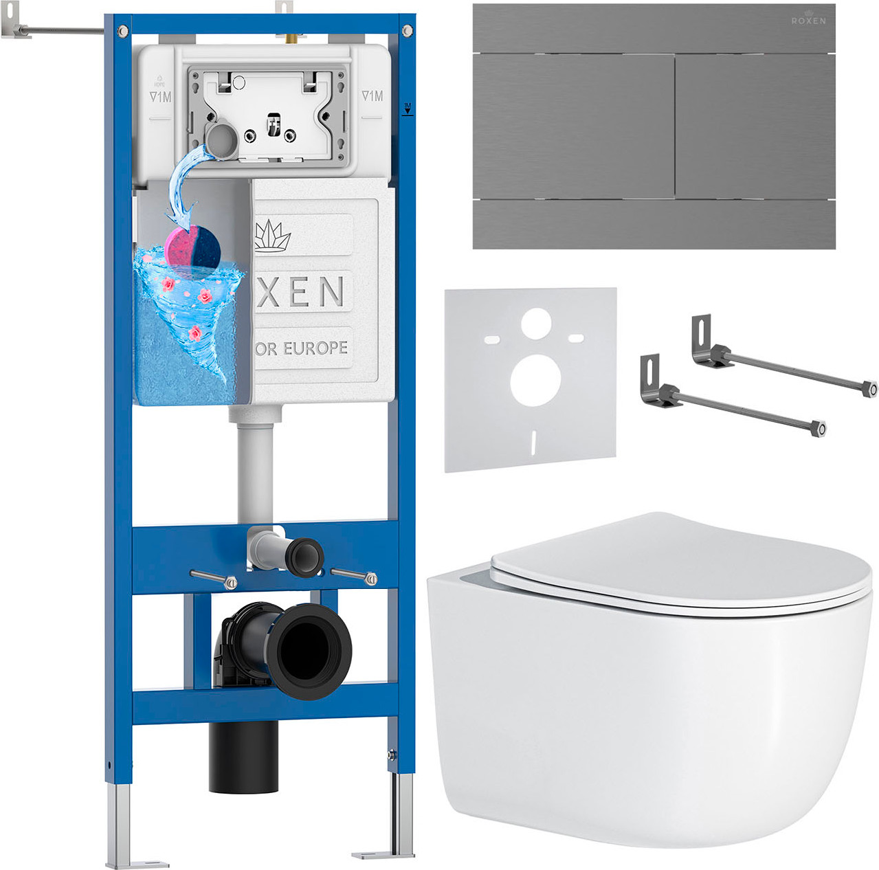 Инсталляция с унитазом подвесным Roxen StounFix Dual Fresh 868604