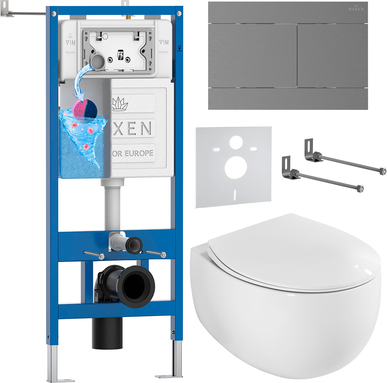Инсталляция с унитазом подвесным Roxen StounFix Dual Fresh 868608