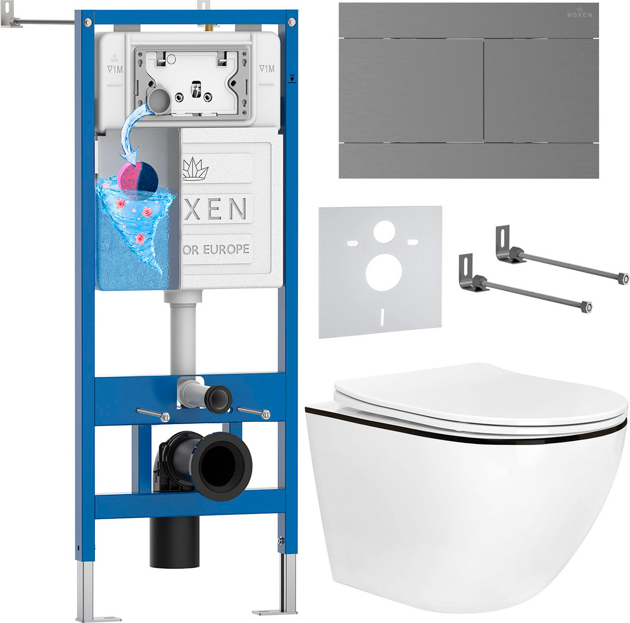 Инсталляция с унитазом подвесным Roxen StounFix Dual Fresh 868617