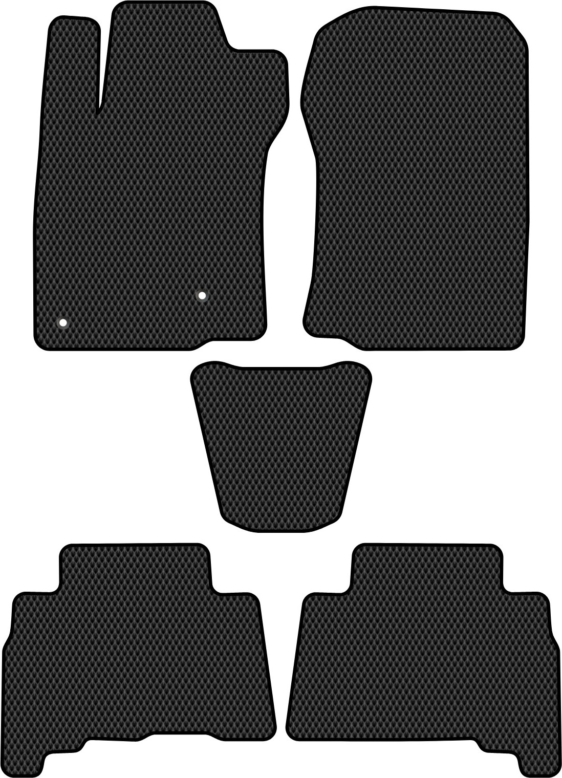Комплект ковриков для авто Alicosta 0682_2 для Lexus GX460 II SUV/J150 2009-2013 (EVA ромб, черный) — фото 1