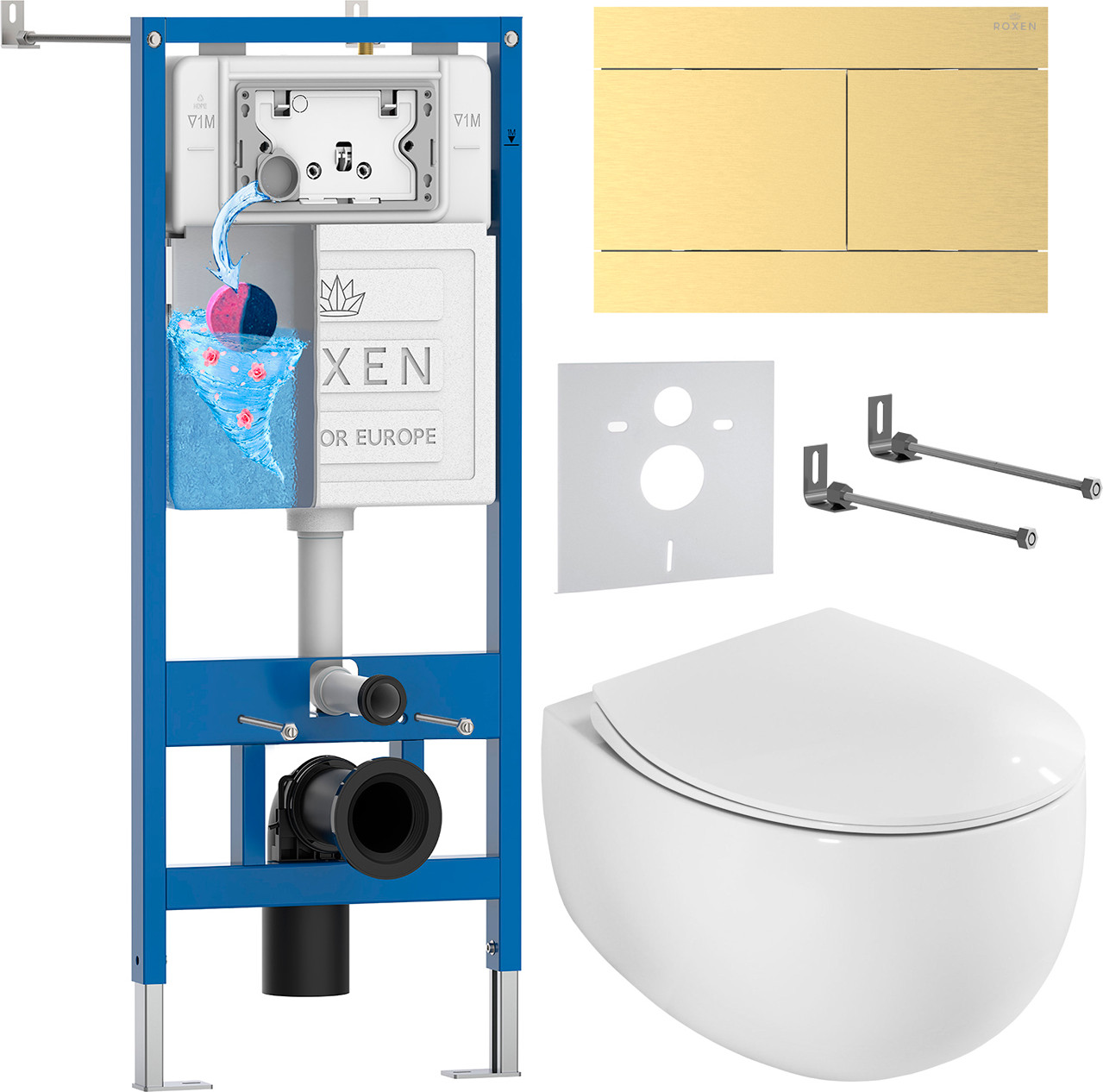 Инсталляция с унитазом подвесным Roxen StounFix Dual Fresh 868635