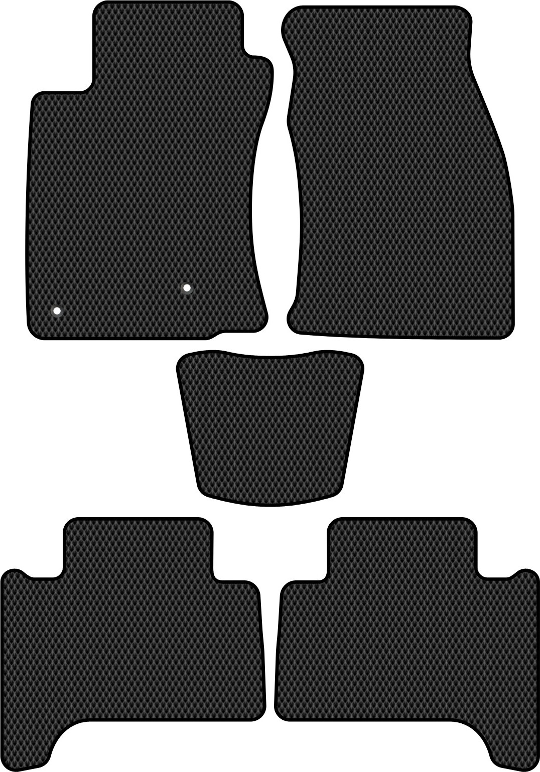 Комплект ковриков для авто Alicosta 0681_2 для Lexus GX470 SUV/J120 2002-2009 (EVA ромб, черный) — фото 1