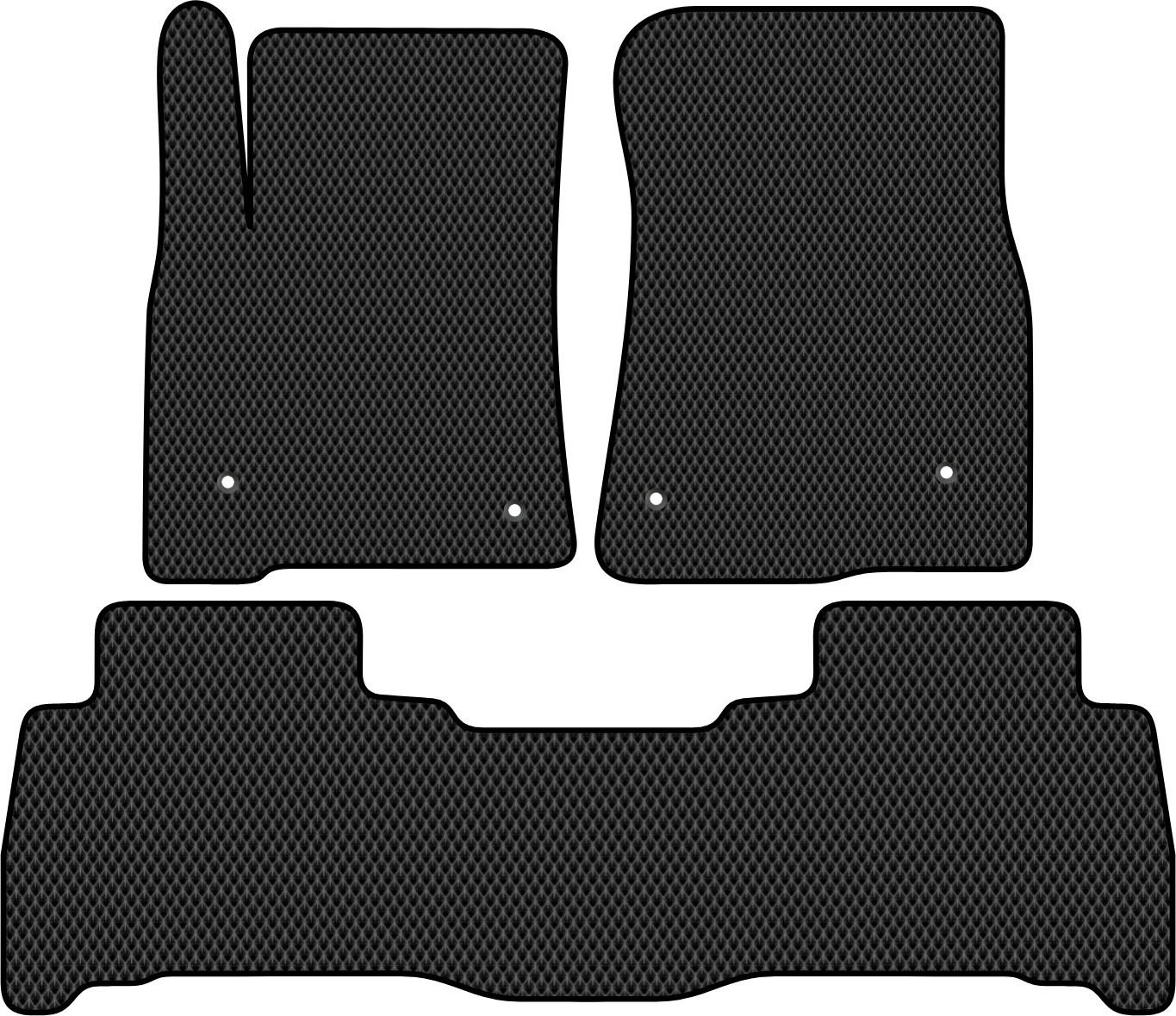 Комплект ковриков для авто Alicosta 0693_2 для Lexus LX570 III SUV/J200 2007-2012 (EVA ромб, черный) — фото 1