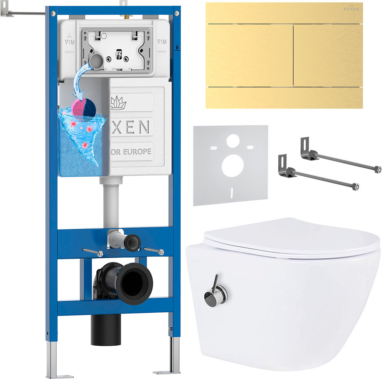 Инсталляция с унитазом подвесным Roxen StounFix Dual Fresh 868648
