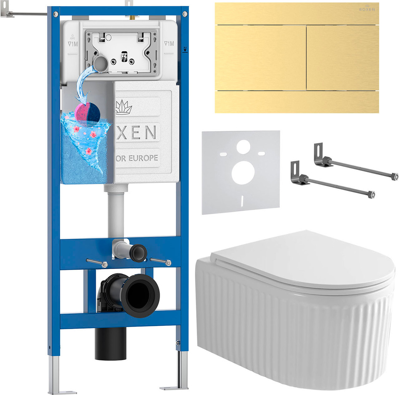 Инсталляция с унитазом подвесным Roxen StounFix Dual Fresh 868649