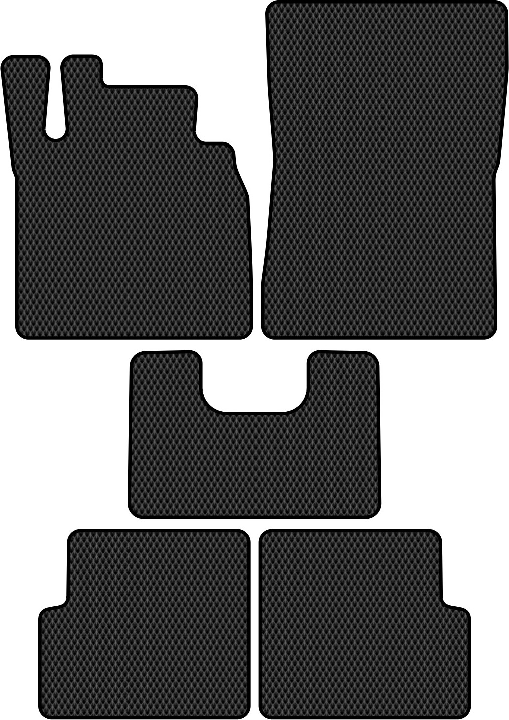Комплект ковриков для авто Alicosta 2374_2 для Mercedes-Benz G-Class II SUV/W463 2001-2008 (EVA ромб, черный) — фото 1