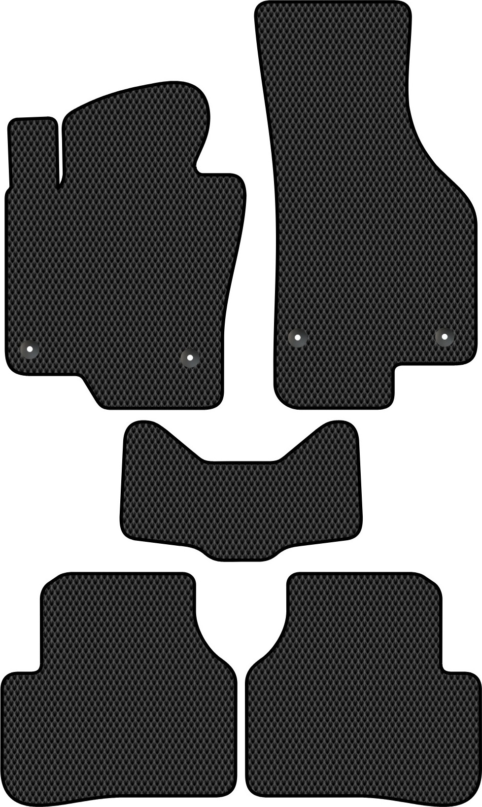 Комплект ковриков для авто Alicosta 1393_2 для Volkswagen Passat VI/VII седан/B7/B6 2005-2015 (EVA ромб, черный)