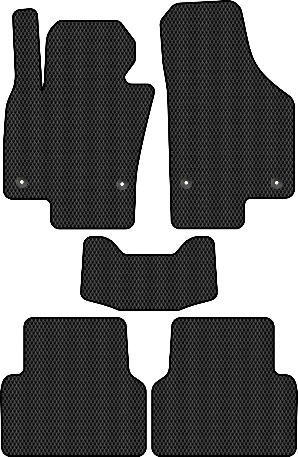 Комплект ковриков для авто Alicosta 1424_2 для Volkswagen Tiguan I SUV/NF 2006-2017 (EVA ромб, черный)