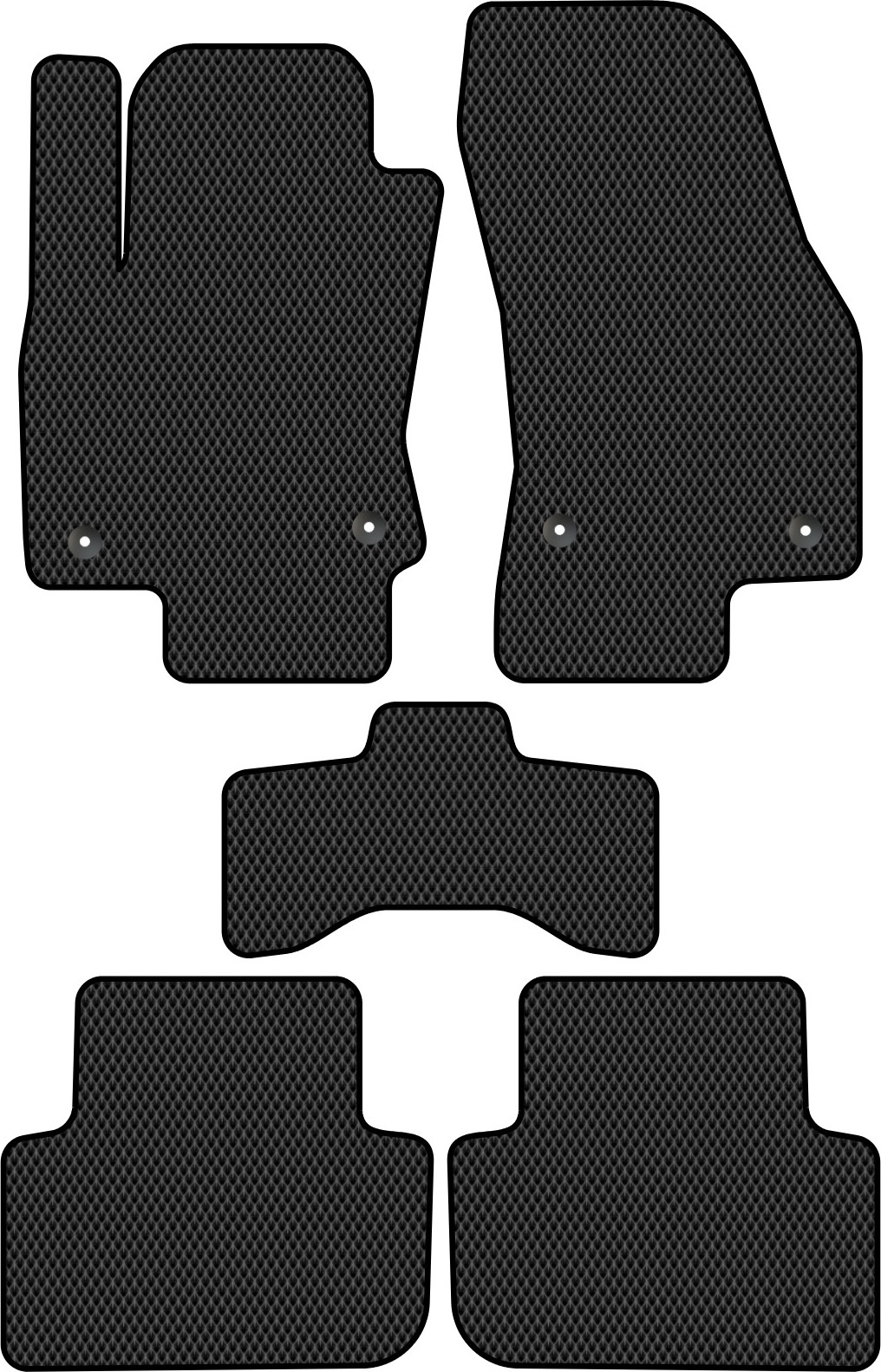 Комплект ковриков для авто Alicosta 1426_2 для Volkswagen Tiguan II SUV/MK2 2016-2020 (EVA ромб, черный)