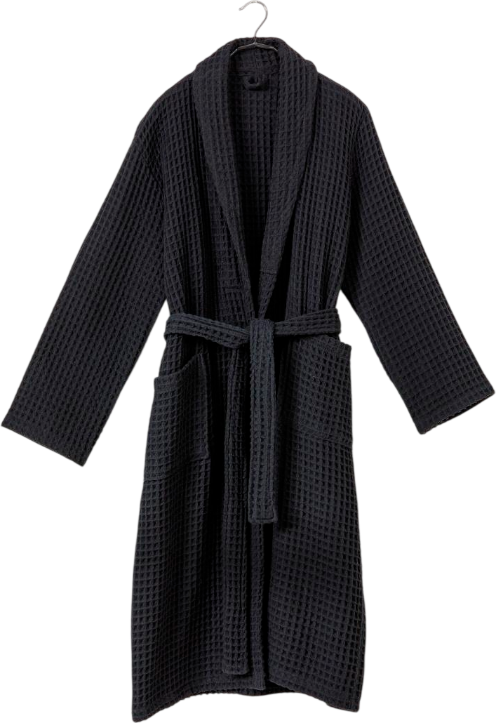 Халат Urban Family Хлопчатобумажный вафельный (р-р 46-48, Black)